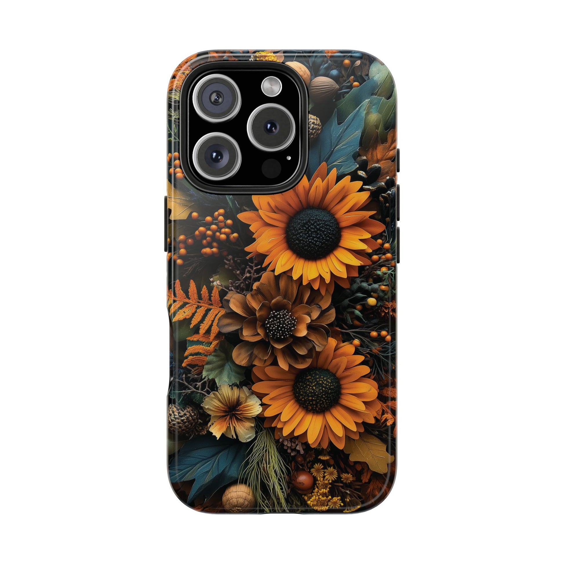 Vibrant Fall Sunflowers Cottagecore Colors Phone Case Autumn Dried Flowers Fall Sunflowers iPhone 15 Pro Max Samsung Galaxy
