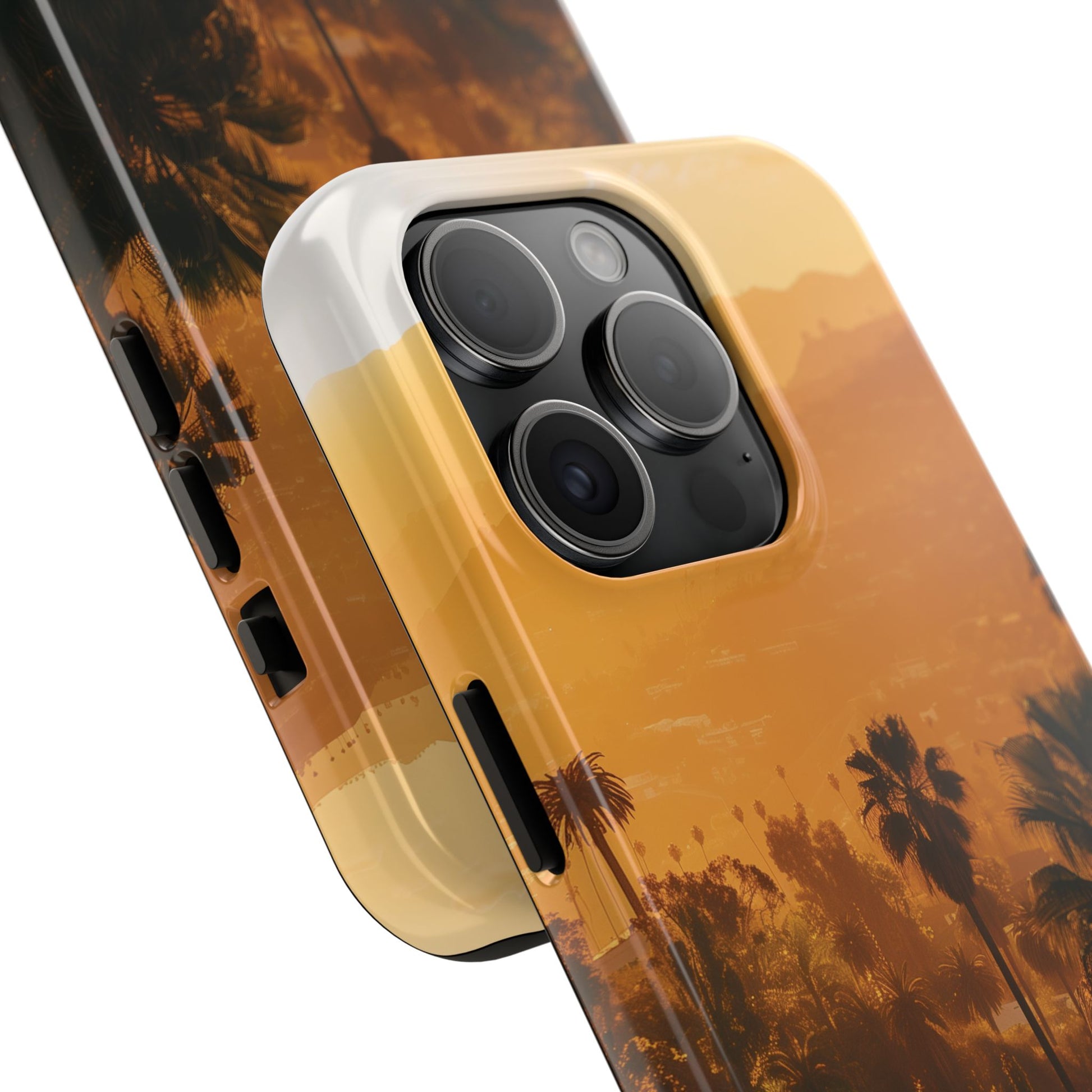 Los Angeles Sunset iPhone Case, Golden Hour Scenic View, Hollywood Hills Sunset Phone Case, Palm Trees Phone Case, iphone 15 pro max case