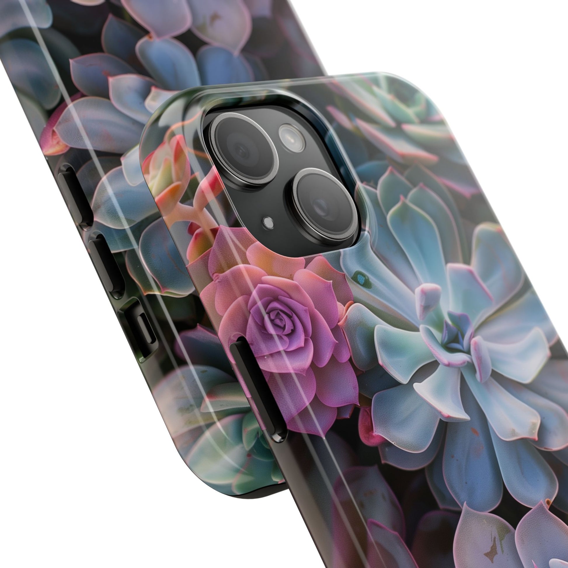 Pastel Succulent Flower Design Durable Phone Case - Tough Protection for iPhones