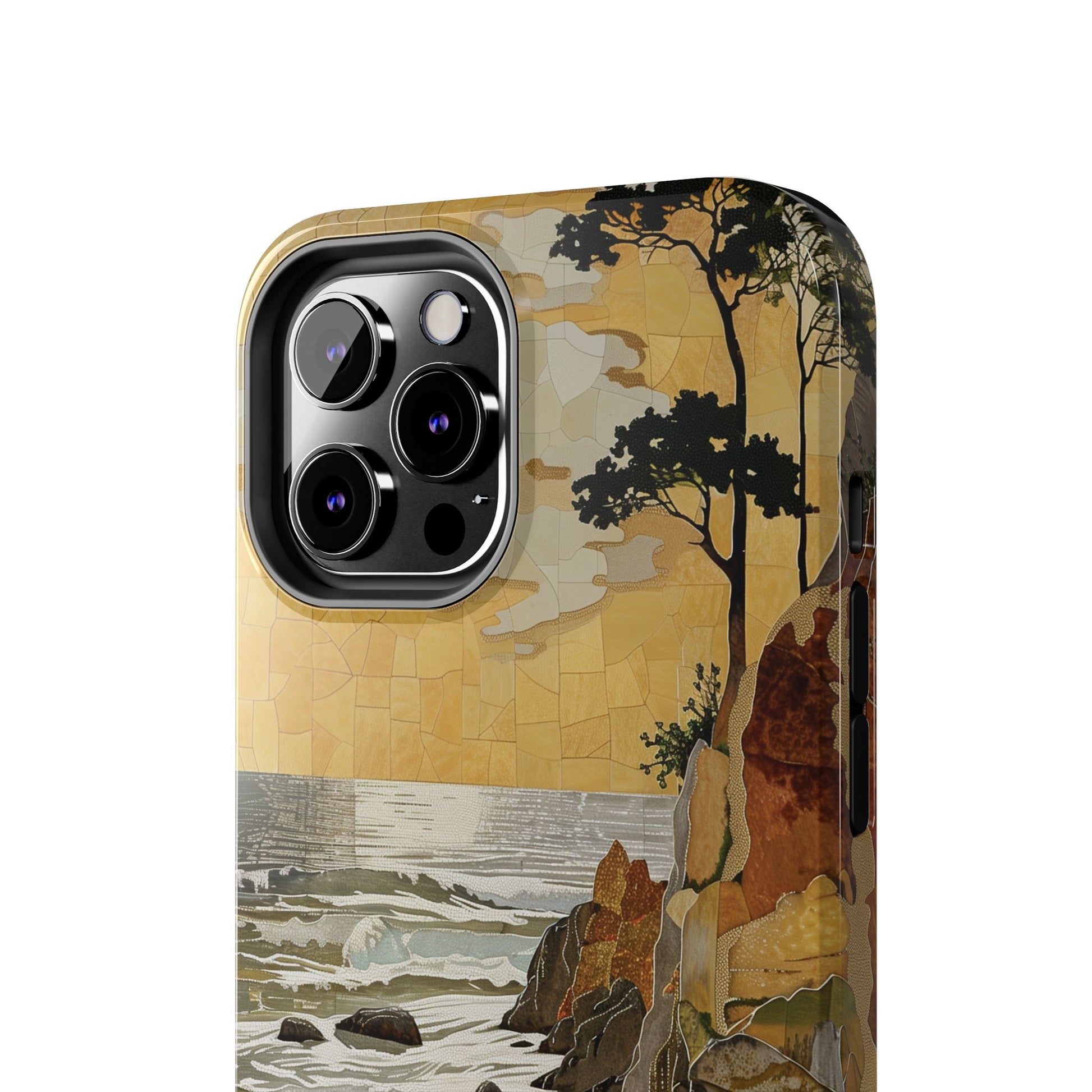 Retro Beach Scene Phone Case, Vintage Tropical Ocean iPhone Case, Summer Beach Phone Cover for iPhone, iphone 15 pro max