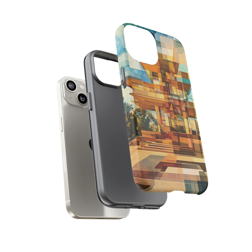 Frank Lloyd Wright Inspired Prairie Usonian Phone Case Geometric Stained Glass Art Deco Marble Gold 13 14 15 16 iPhone Pro Max Galaxy Pixel