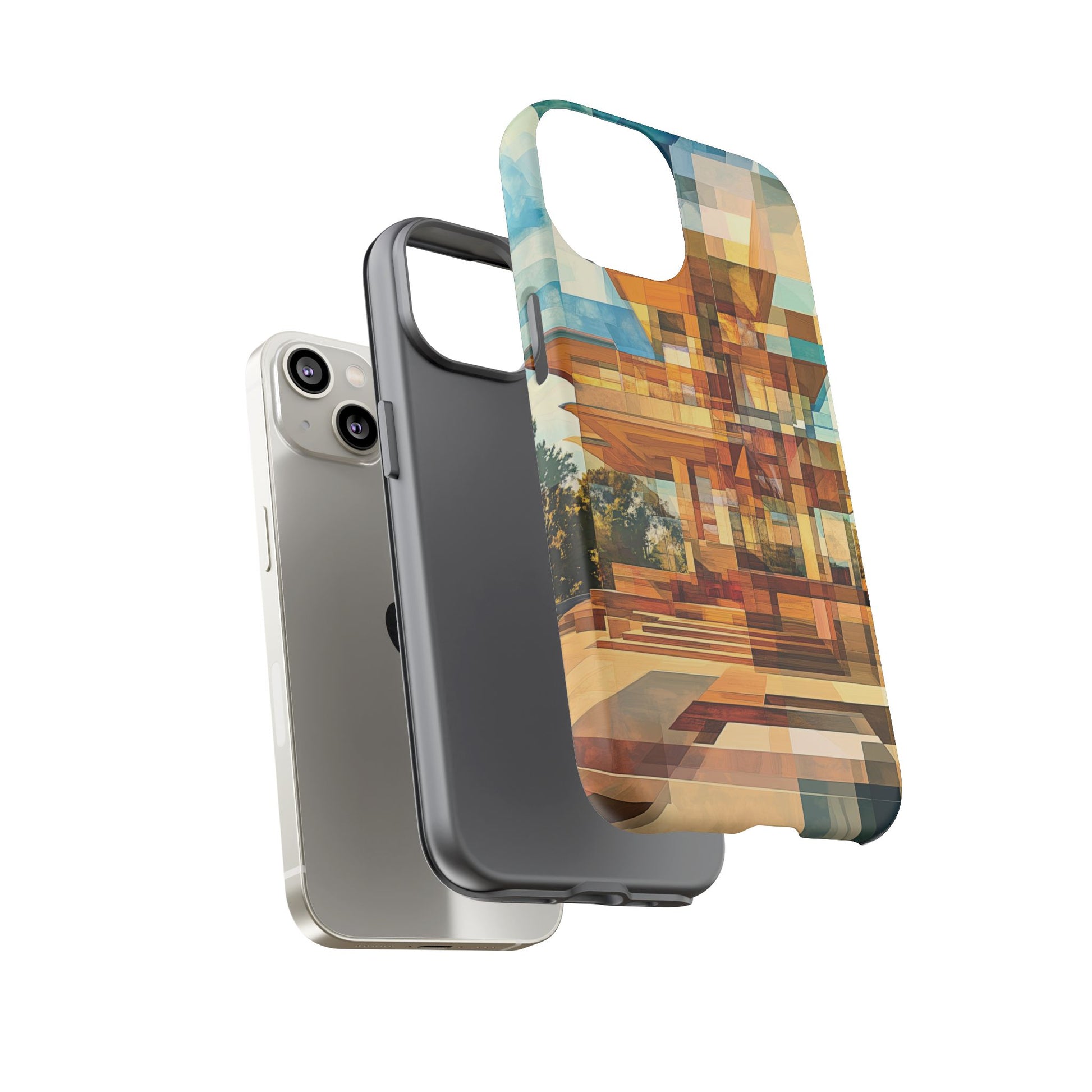 Frank Lloyd Wright Inspired Prairie Usonian Phone Case Geometric Stained Glass Art Deco Marble Gold 13 14 15 16 iPhone Pro Max Galaxy Pixel