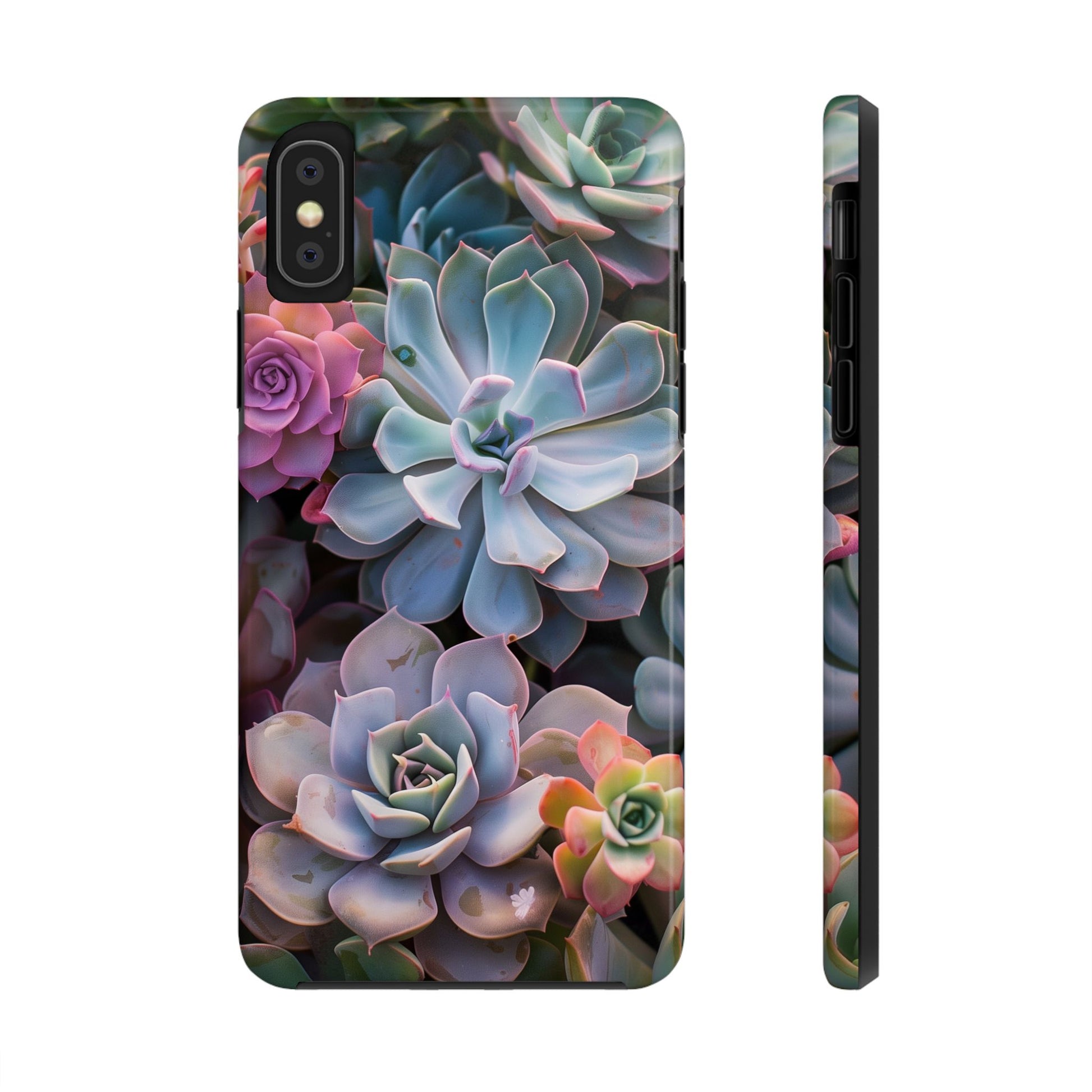 Pastel Succulent Flower Design Durable Phone Case - Tough Protection for iPhones