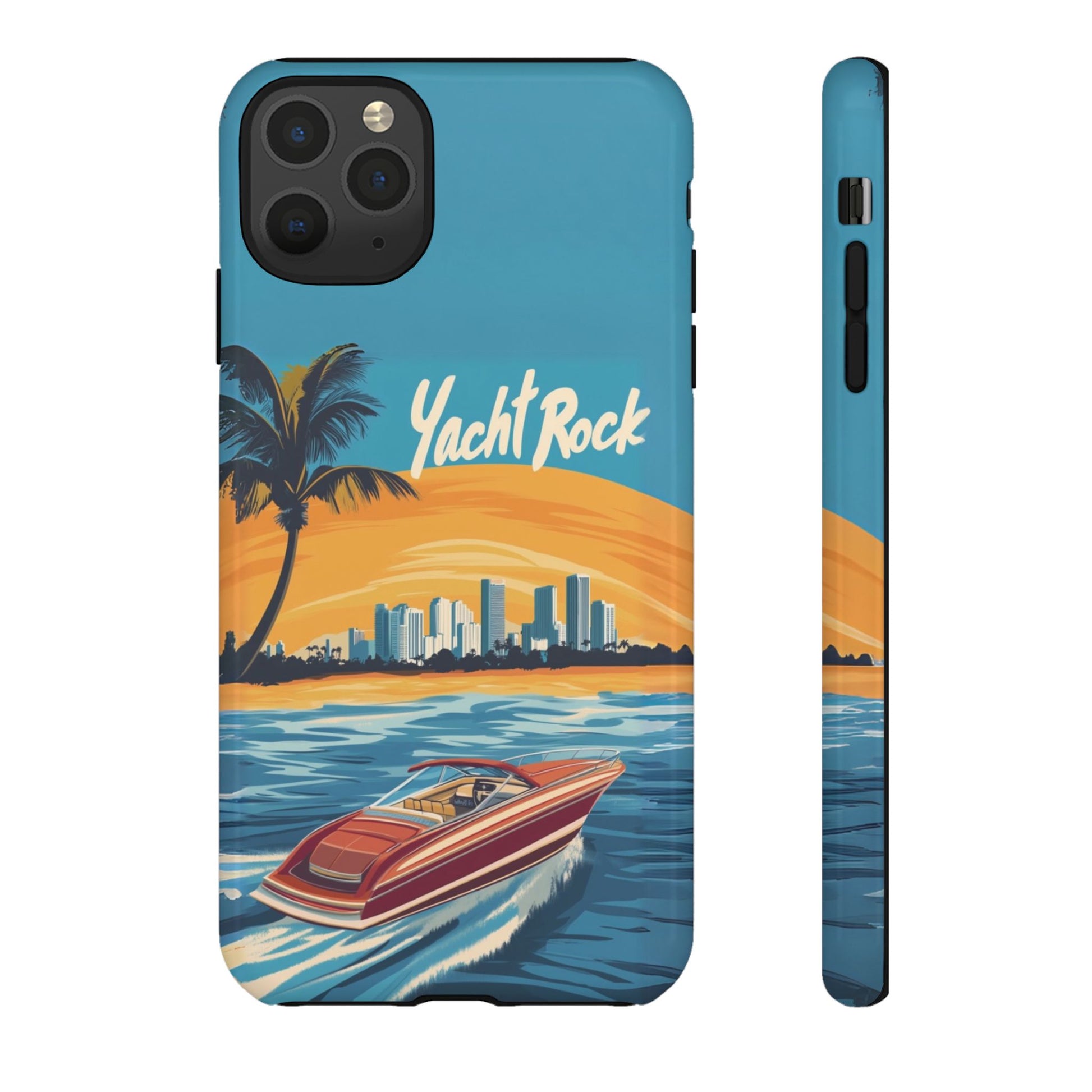 Yacht Rock Phone Case Custom iPhone 13 14 15 16 Pro Max Sunset Cruise Harbor Miami Vice Yacht Rock Gift Boating Captain South Beach Surfing