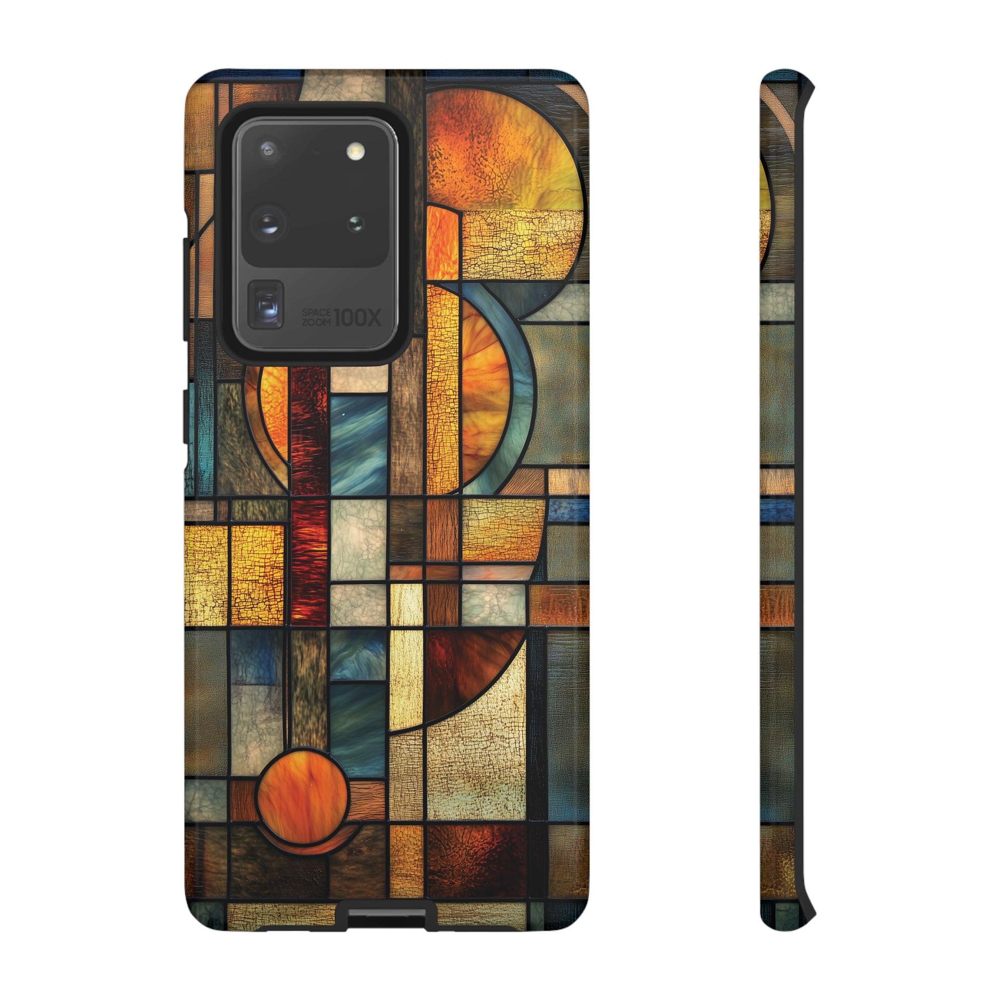 Art Deco Mosaic Stained Glass Phone Case Frank Lloyd Wright Cottage Core Usonian Prairie Style Geometric Stylish  iPhone 14 15 16 Pro