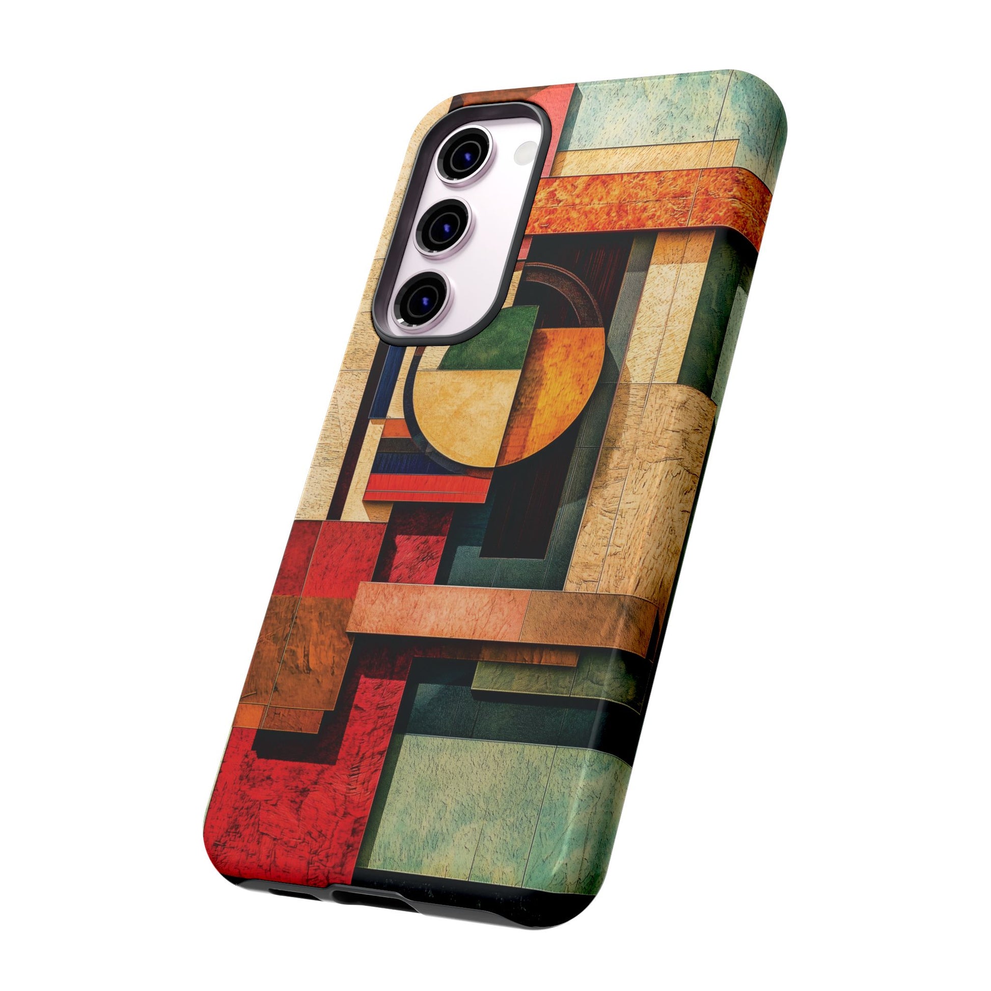 Tan Prairie Style Frank Lloyd Wright Usonian Phone Case Geometric Stained Glass Art Deco Marble Gold 13 14 15 16 iPhone Pro Max Galaxy Pixel