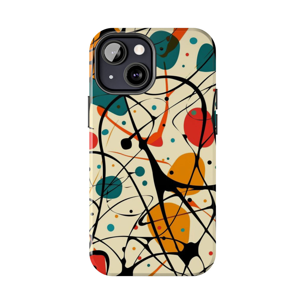 Mid Mod Phone Case,  Colorful Mid Mod Design Durable Phone Case, Vibrant and Stylish iPhone Tough Cover, iphone 15 case, iphone 14 pro max