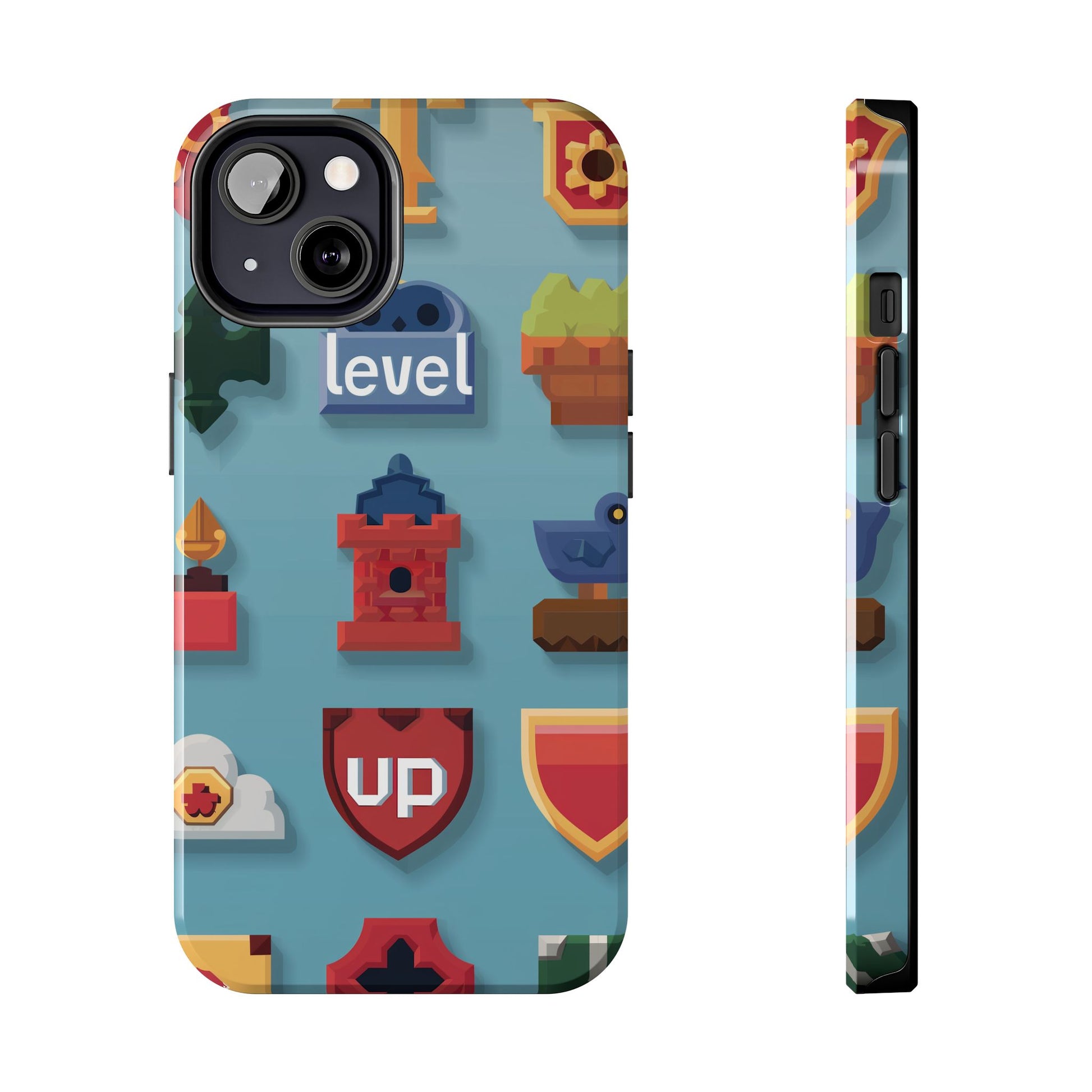 Pixel Art Video Game Level Up Phone Case, Retro Gaming Design, Geeky Gamer Phone Cover, Unique Video Game Art Accessories