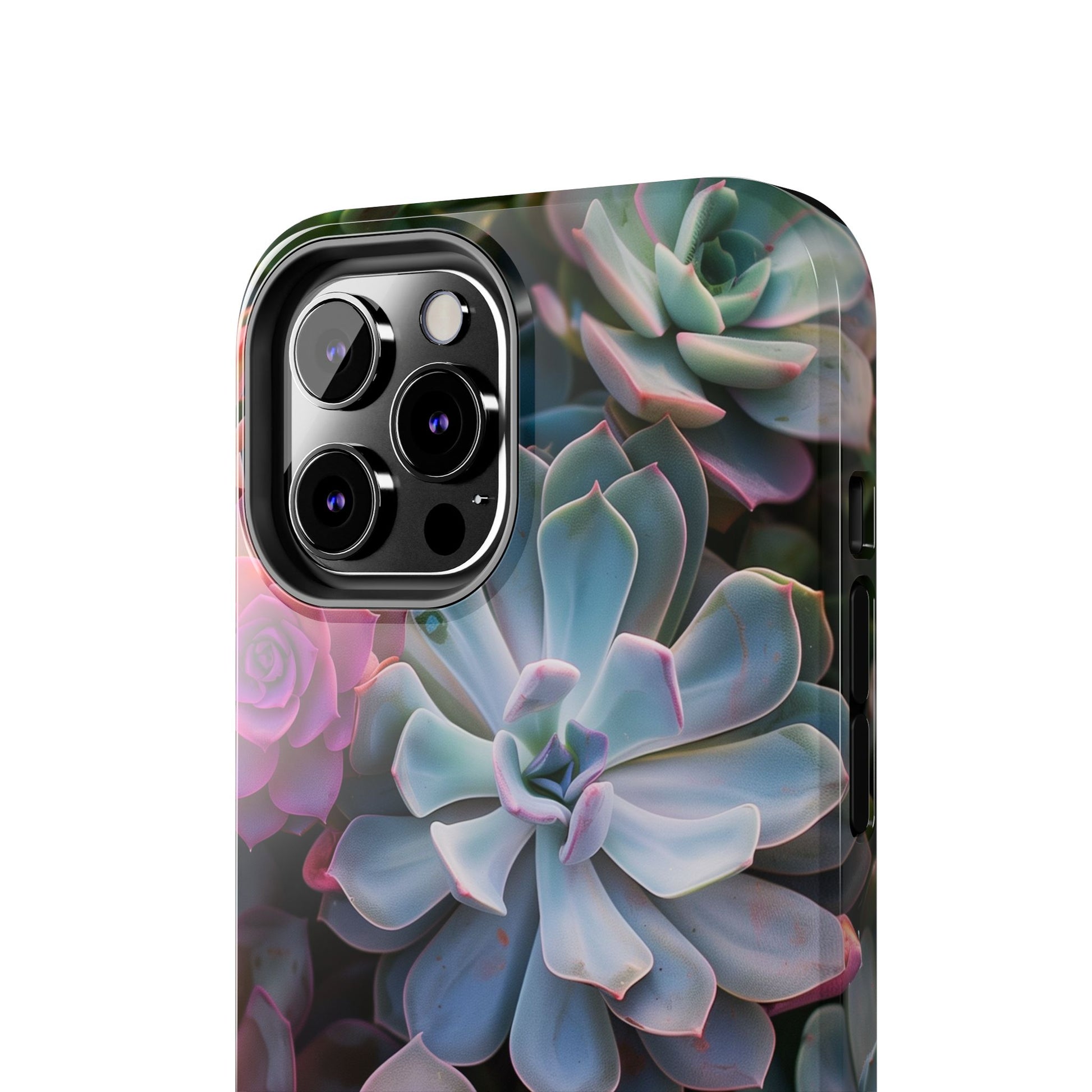 Pastel Succulent Flower Design Durable Phone Case - Tough Protection for iPhones