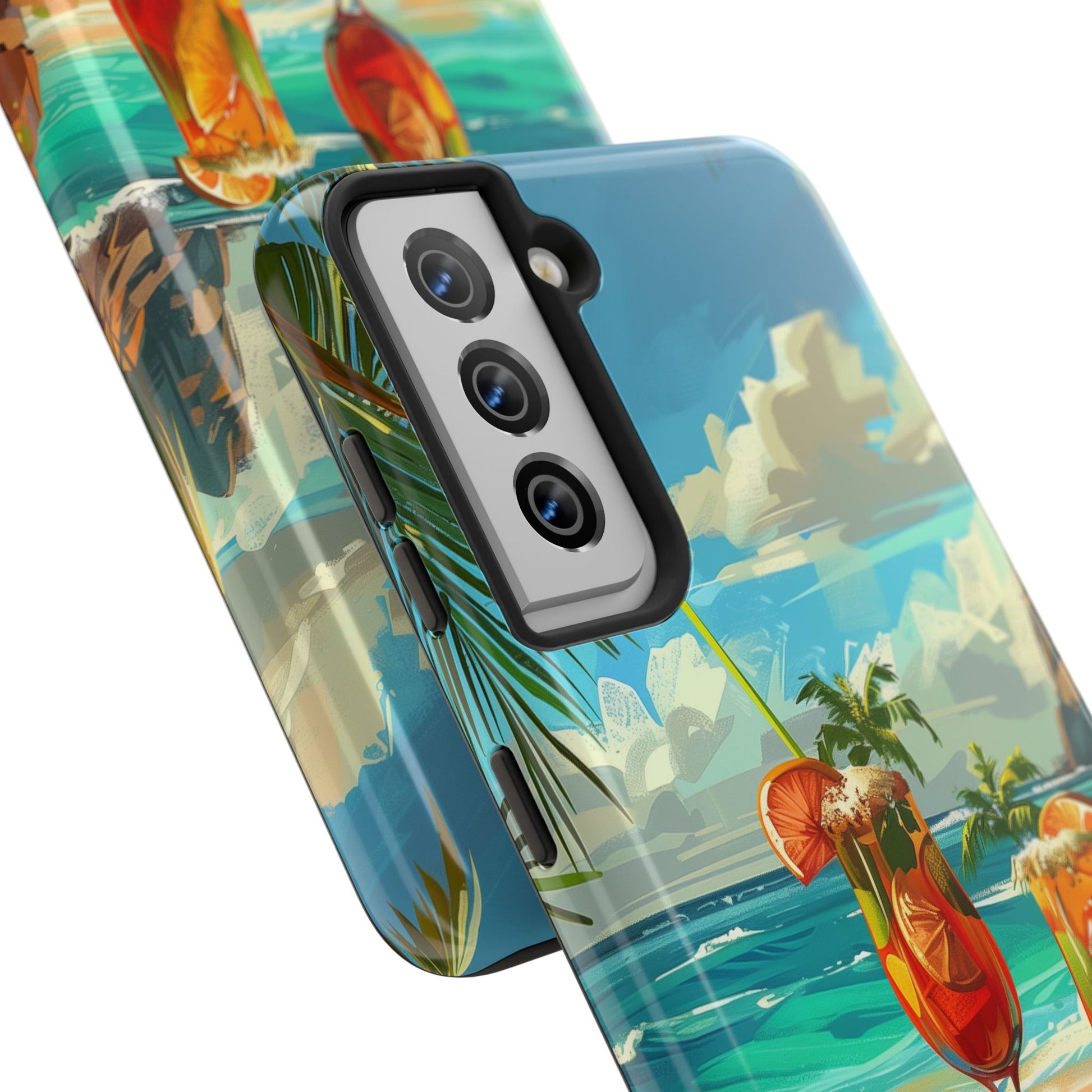 Retro Beach Scene Phone Case, Vintage Tropical Ocean iPhone Case, Summer Beach Phone Cover for iPhone, iphone 15 pro max