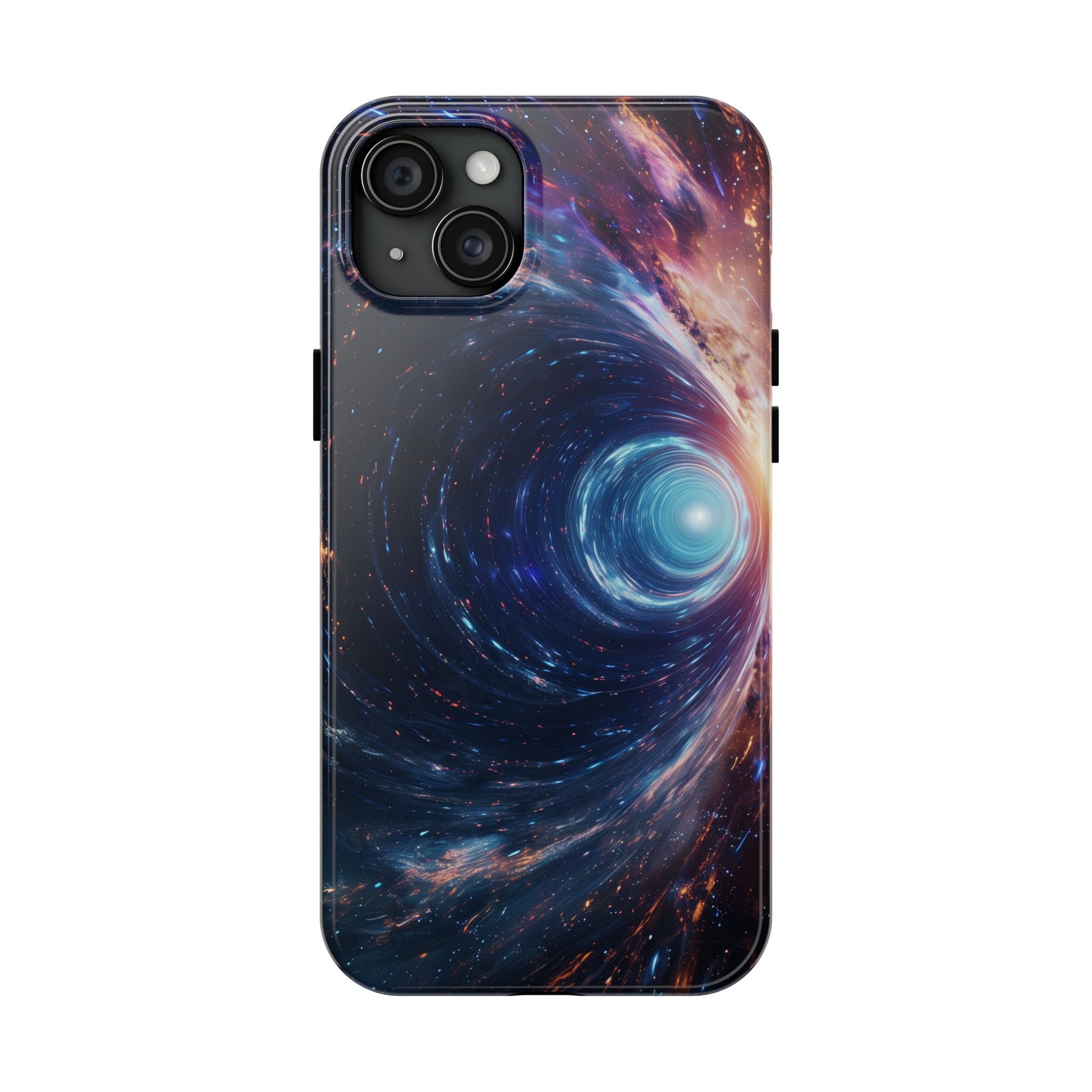 Geeky iPhone Case - Space Geek Case - Space Wormholes Phone Case - Cosmic Galaxy Cover with Futuristic Wormhole Design - Sci-Fi iphone Case