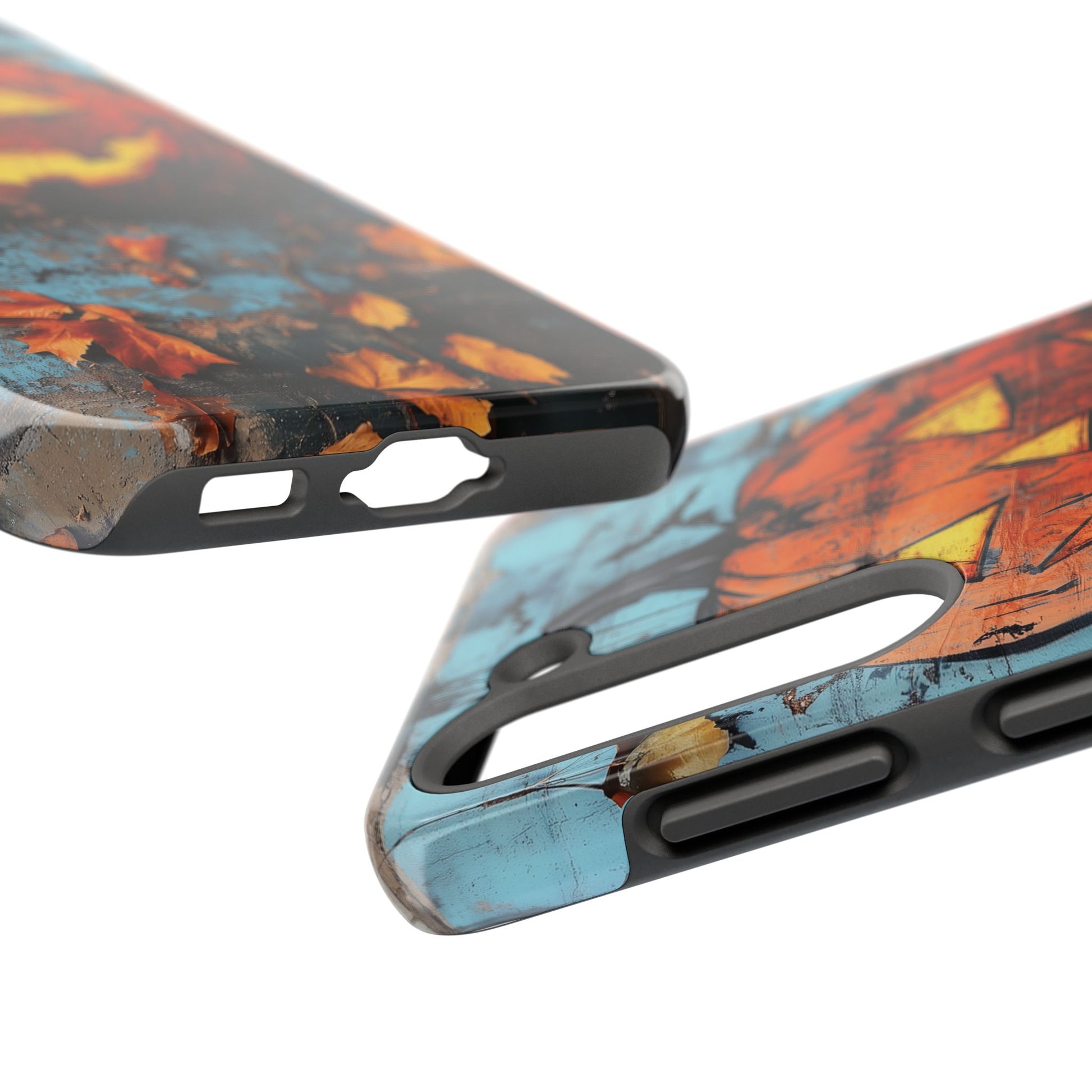 Autumn Artistic Halloween Fall Pumpkin Jack Wall Gothic Dark Academia Street Art Urban Graffiti Phone Case Street iPhone 15 Pro Max Samsung