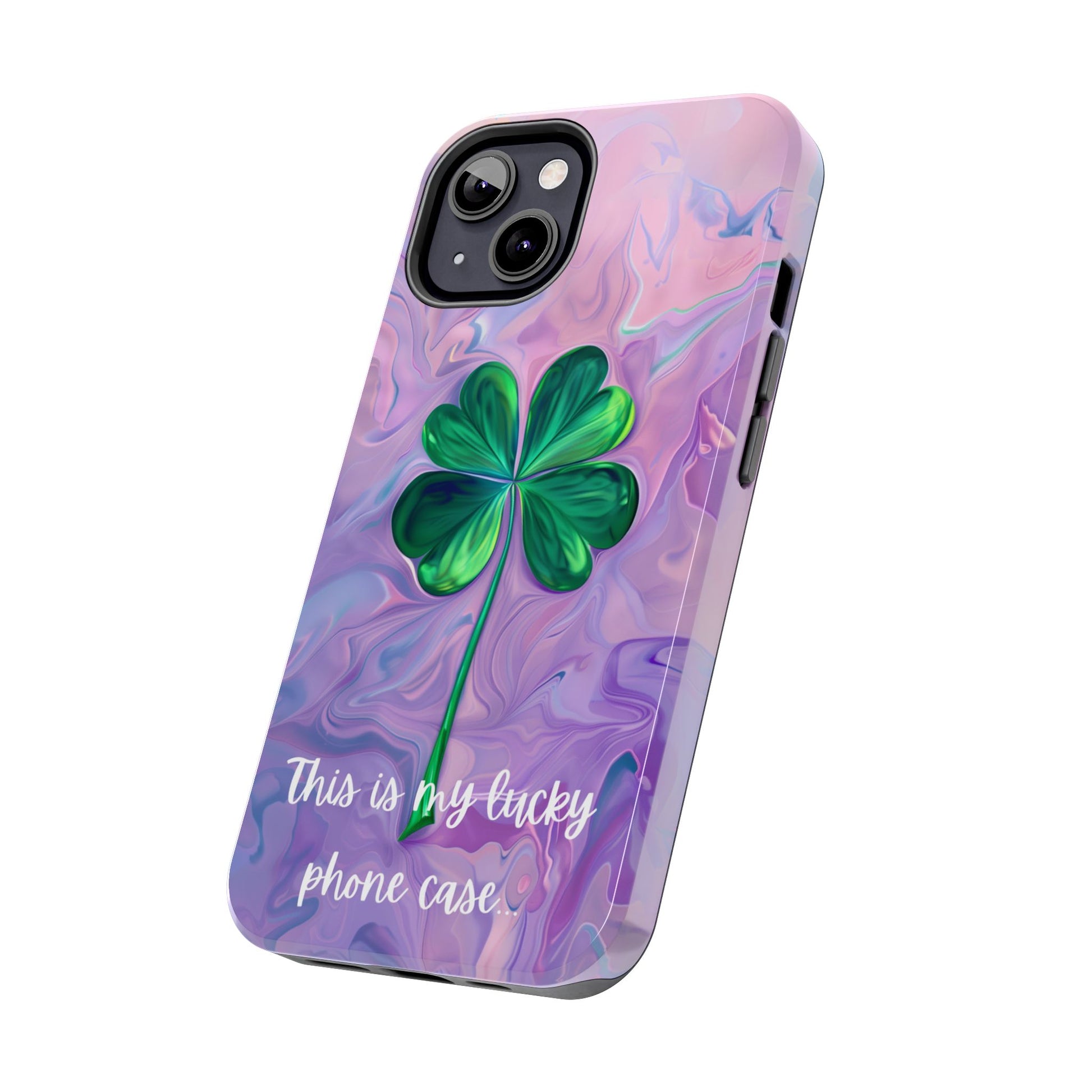 St Patrick's Day Lucky Phone Case Four Leaf Clover Durable Phone Case Good Luck Charm Protective iPhone 13 14 15 16 Pro Max Plus Galaxy