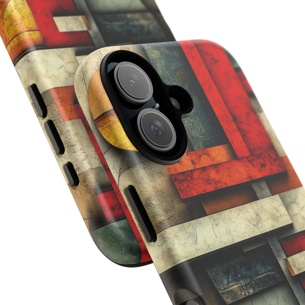 Red Prairie Style Frank Lloyd Wright Usonian Phone Case Geometric Stained Glass Art Deco Marble Gold 13 14 15 16 iPhone Pro Max Galaxy Pixel