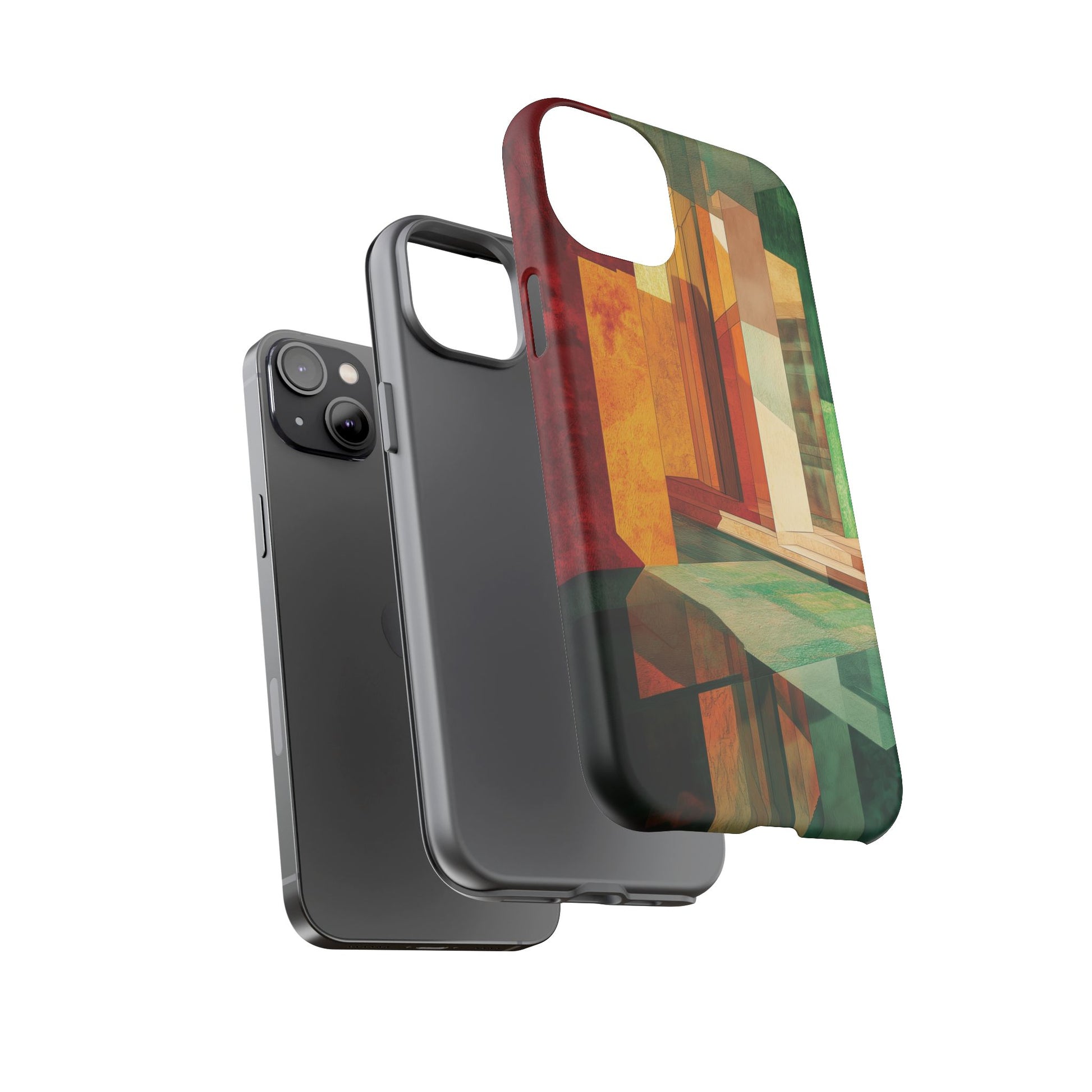 Art Deco Frank Lloyd Wright Inspired Usonian Phone Case Geometric Stained Glass Art Deco Marble Gold 13 14 15 16 iPhone Pro Max Galaxy Pixel