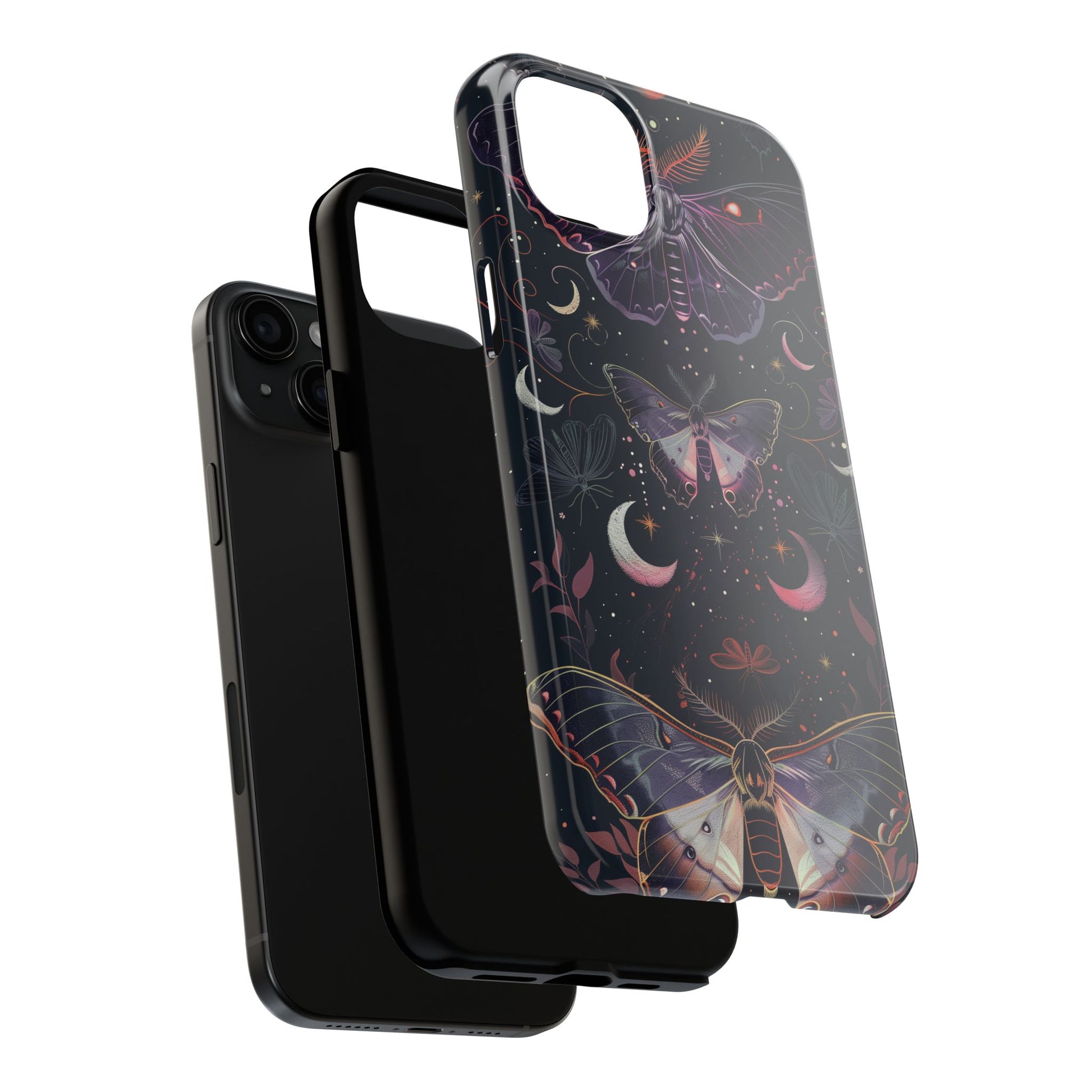 B Dark Academia Mystical Phone Case, Mystical Moth Phone Case, Vintage Magic Witchcraft iPhone Cover, Esoteric Nature Art, iPhone 15 Pro Max