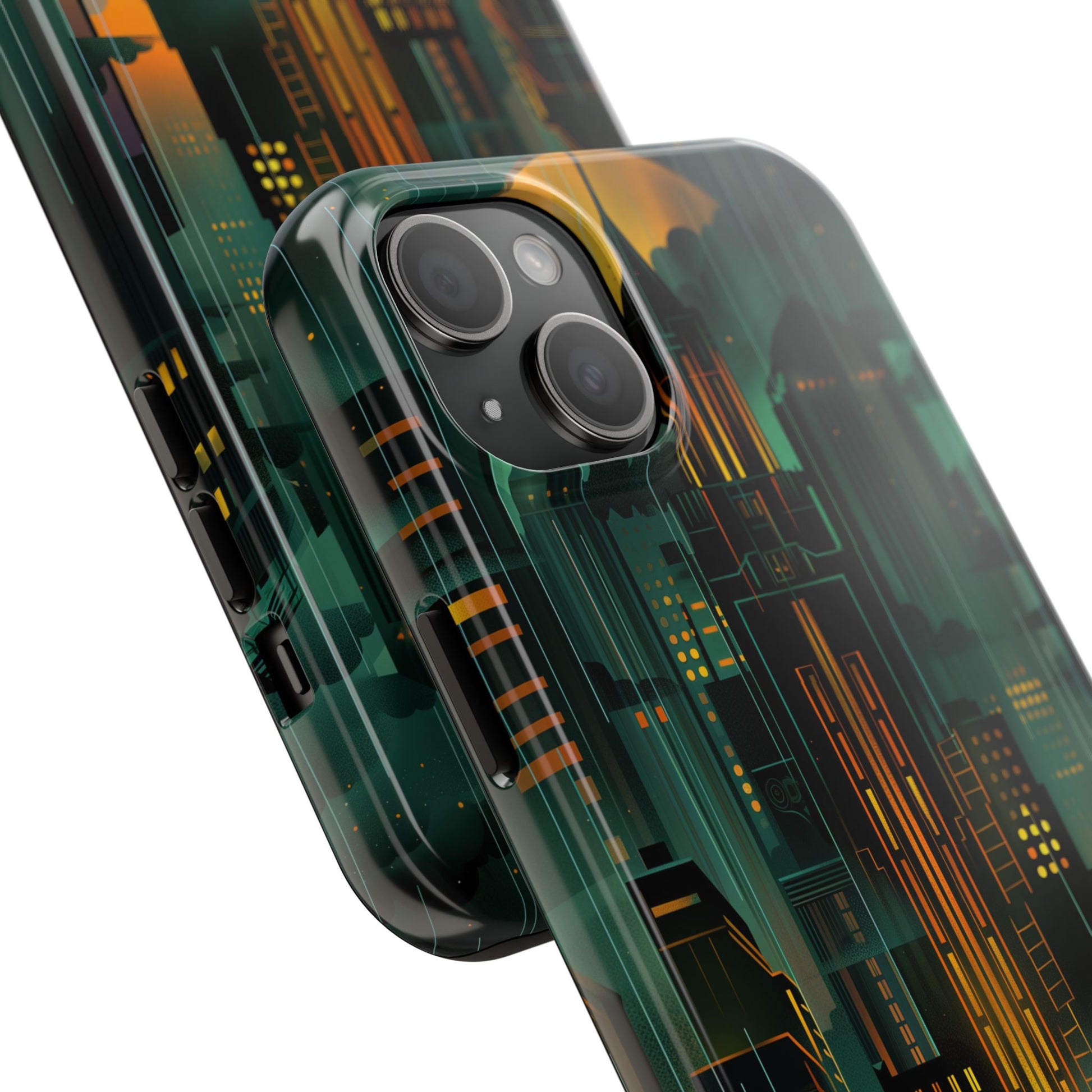Nighttime Batman Phone Case - Gotham Art Deco Style - Noir Inspired Phone Cover - Dark Knight Accessory