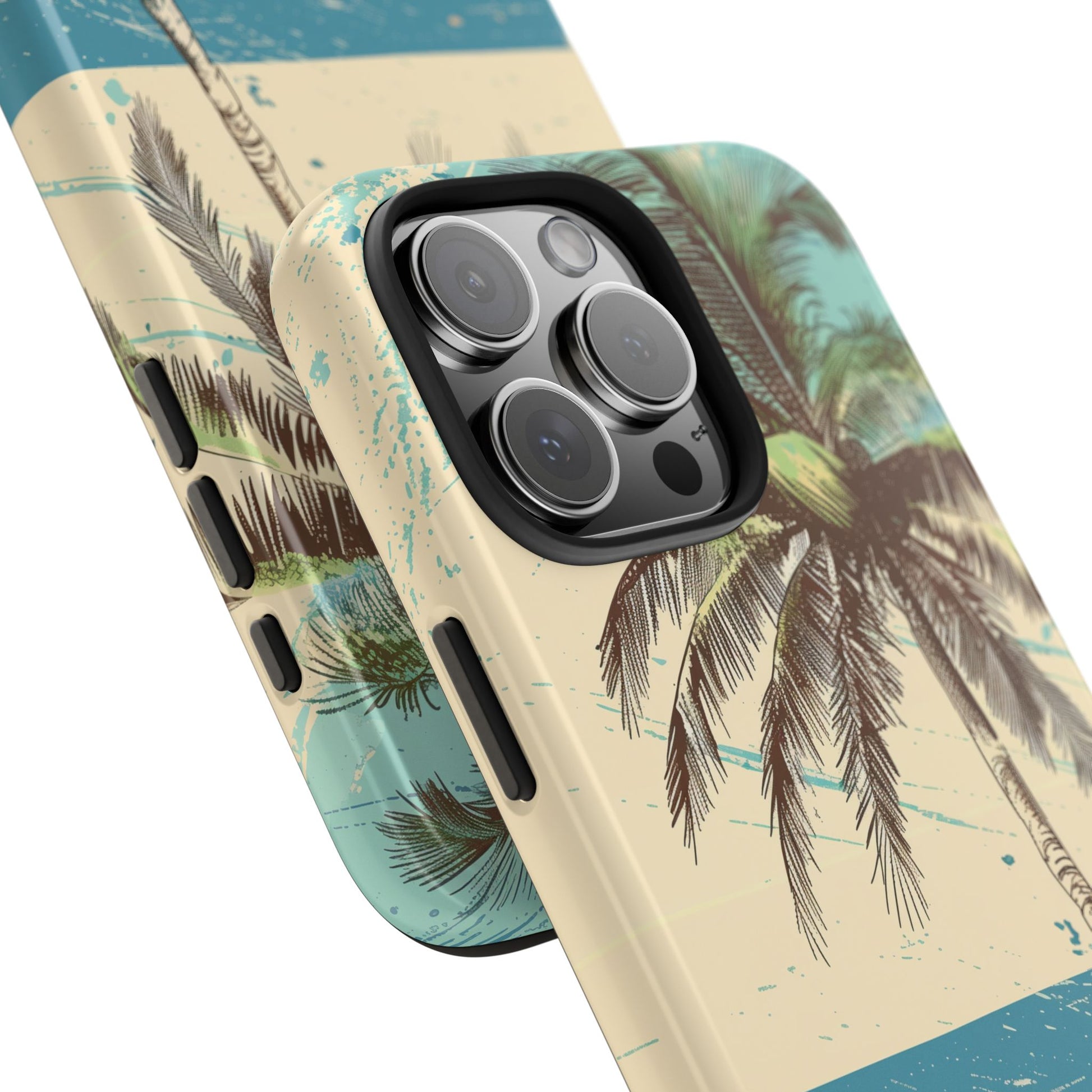 Retro Beach Scene Phone Case, Vintage Tropical Ocean iPhone Case, Summer Beach Phone Cover for iPhone, iphone 15 pro max