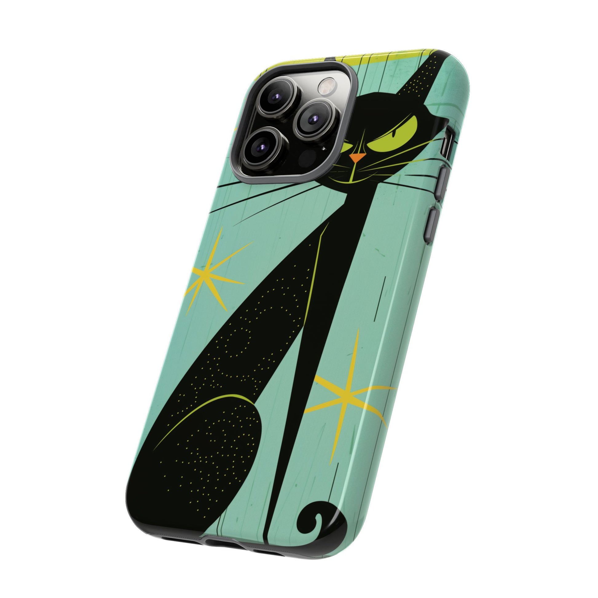 Mid-Century Modern Phone Case, Mid Mod Android Case, Atomic Cats Android Case, Retro Chic Smartphone Cover, Unique Artistic Phone Accessory