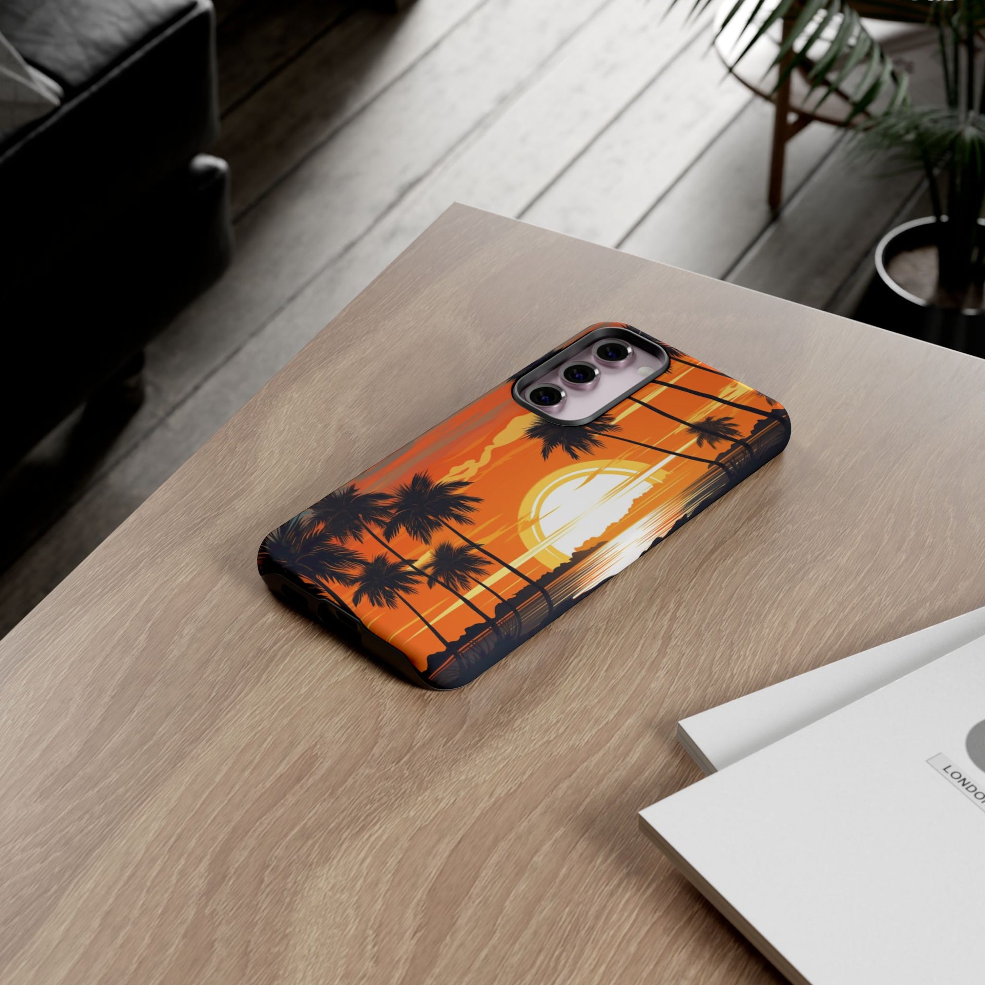 Sunset Palm Trees Tough Phone Cases for iPhone and Android