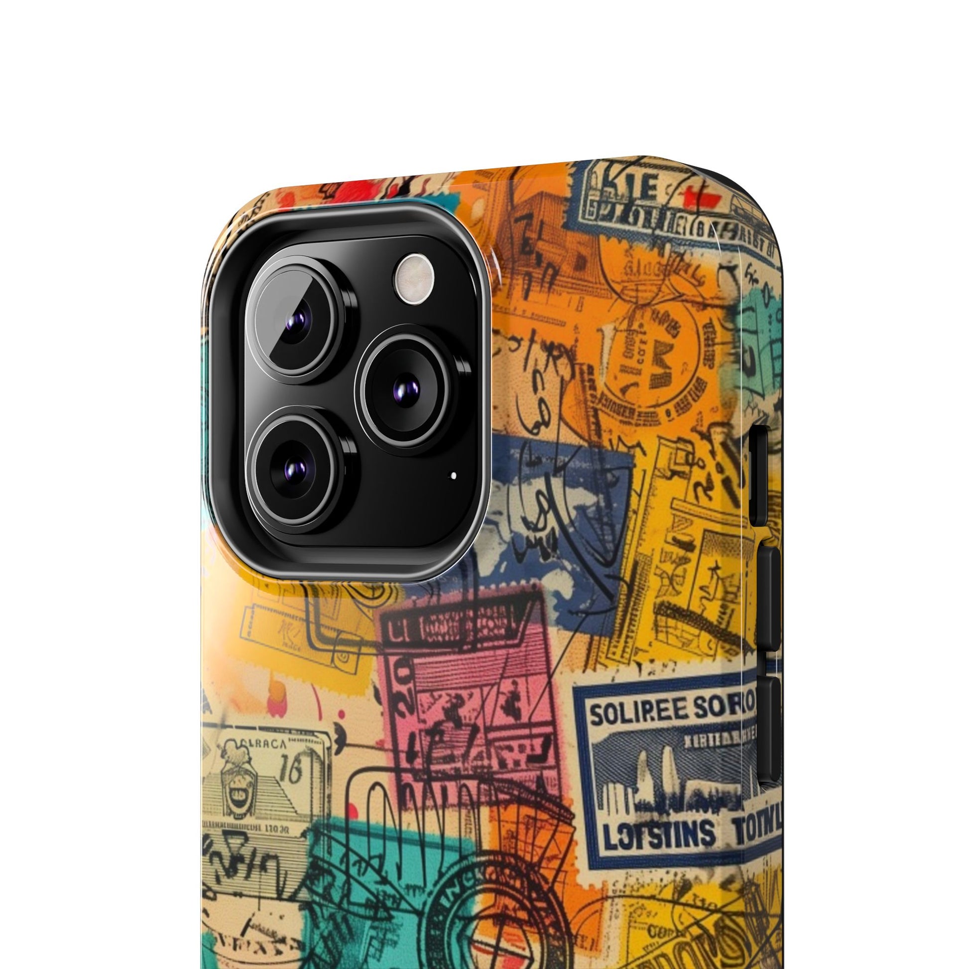 Travel Stamps Tough Case - Durable iPhone case Vintage Travel Stamps Design - Adventure Inspired Case - Protective Global Destination Prints