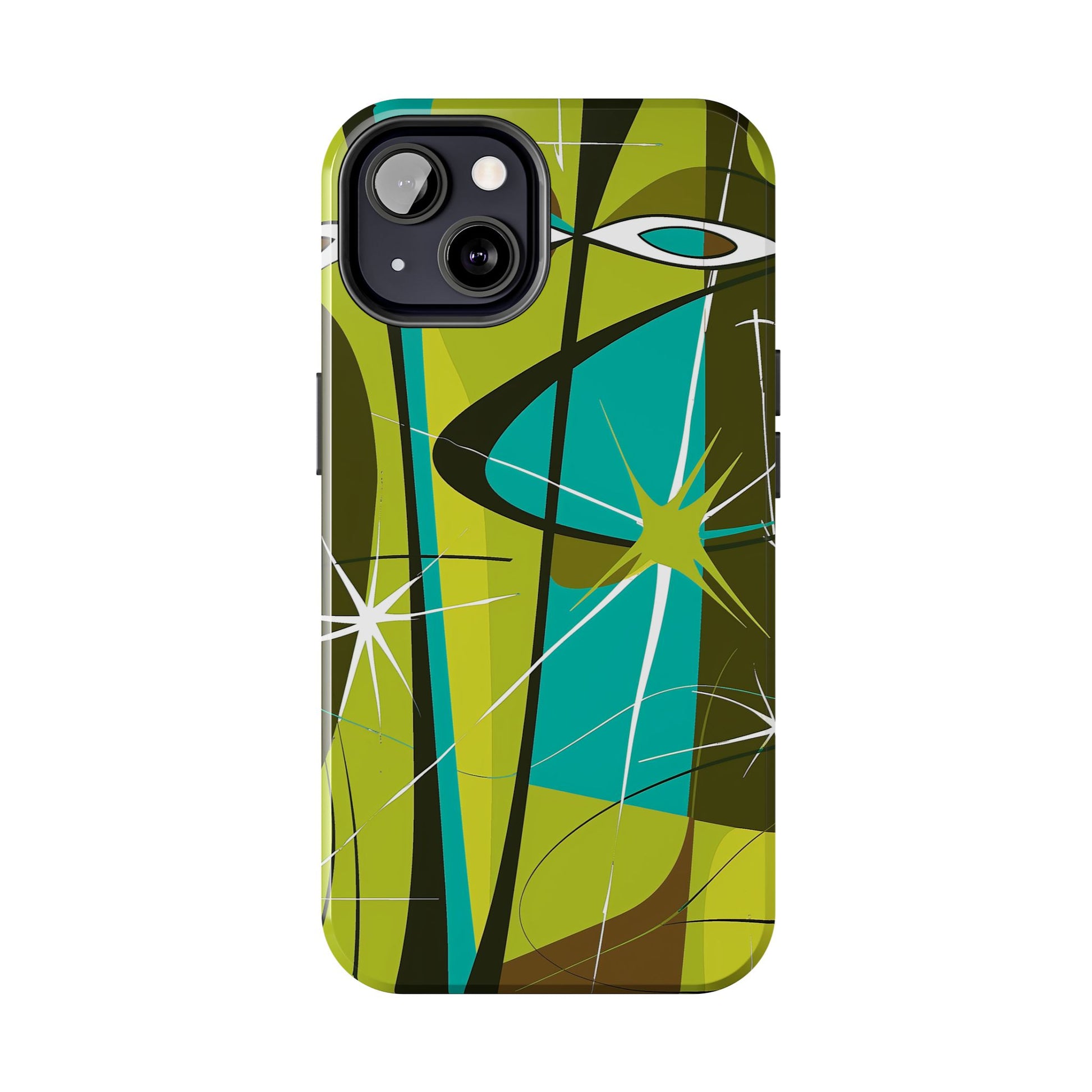 Mid Century Modern Star Design Phone Case, Earth Tone Colors, Retro Style Smartphone Cover, Vintage Phone Case, iPhone 14 Case, Apple iPhone