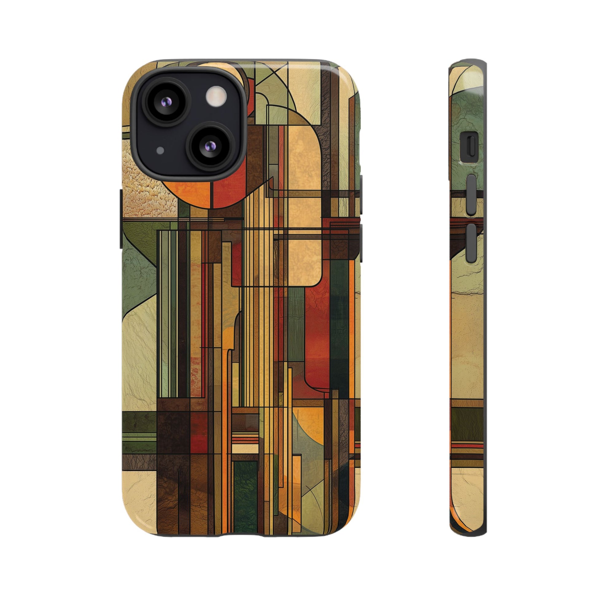 Prairie Style Frank Lloyd Wright Inspired Usonian Phone Case Geometric Stained Glass Art Deco 13 14 15 16 iPhone Pro Max Galaxy Pixel