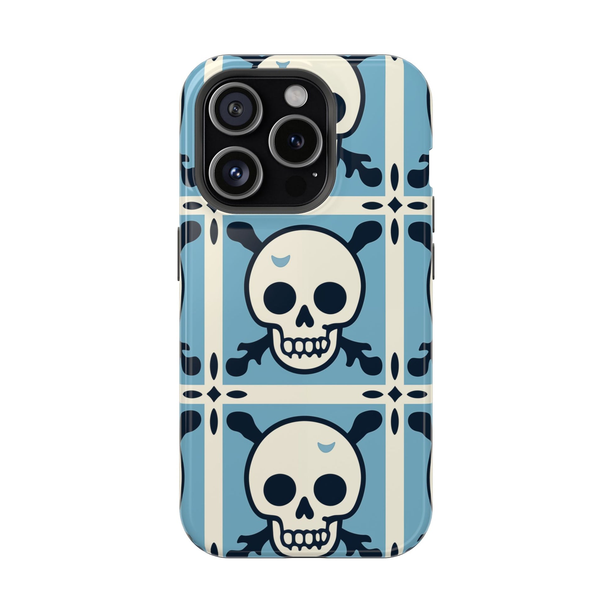 Cute Skull Phone Case Sugar Skull Ghingham Impact-Resistant Cover Goth Skull, Halloween Gift iphone 13 14 15 16 Pro Max