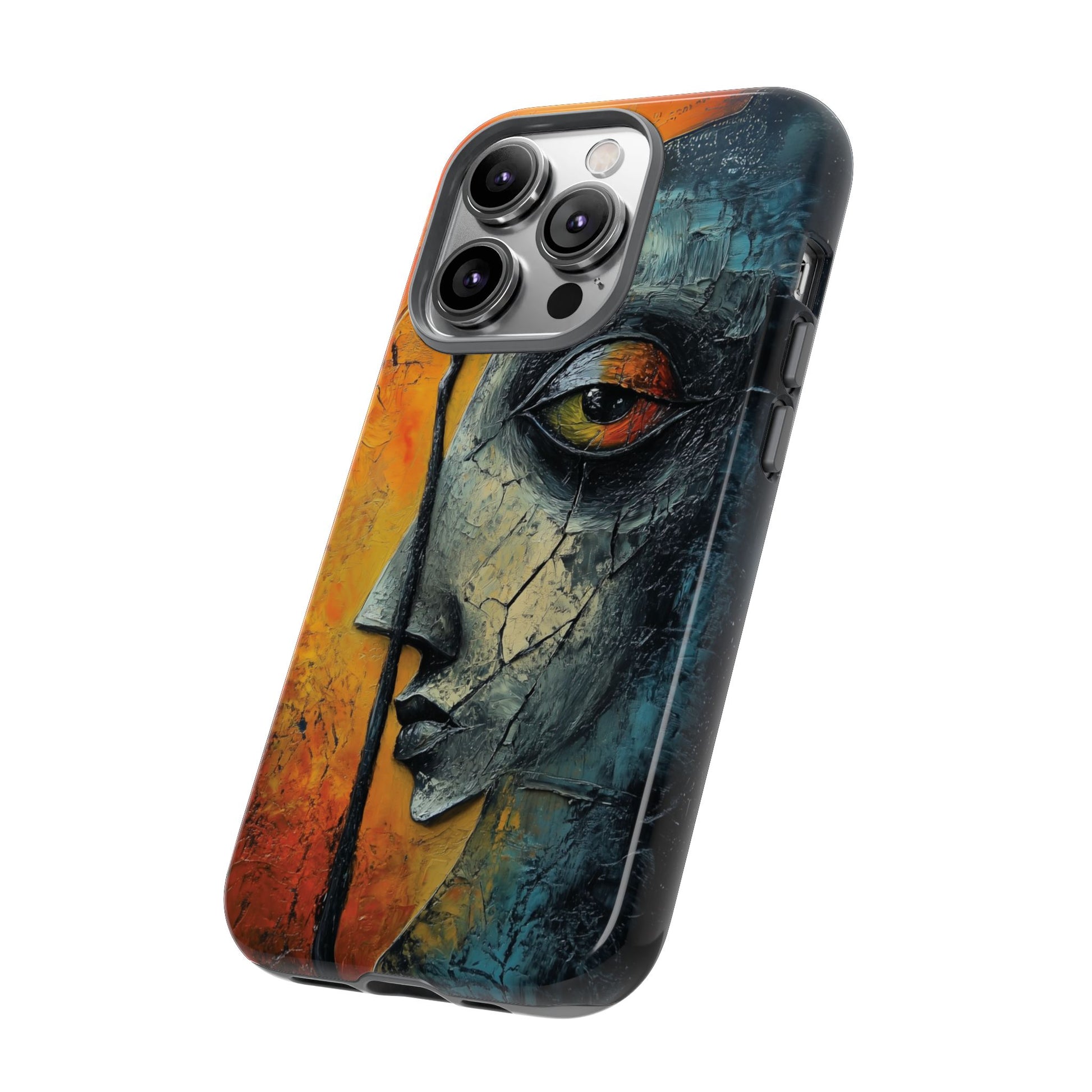 Surrealist Art Phone Case Salvador Dali Style Face Tough Case Unique Artistic 3D Textured Look Surrealism Gift Art iPhone 13 14 15 16
