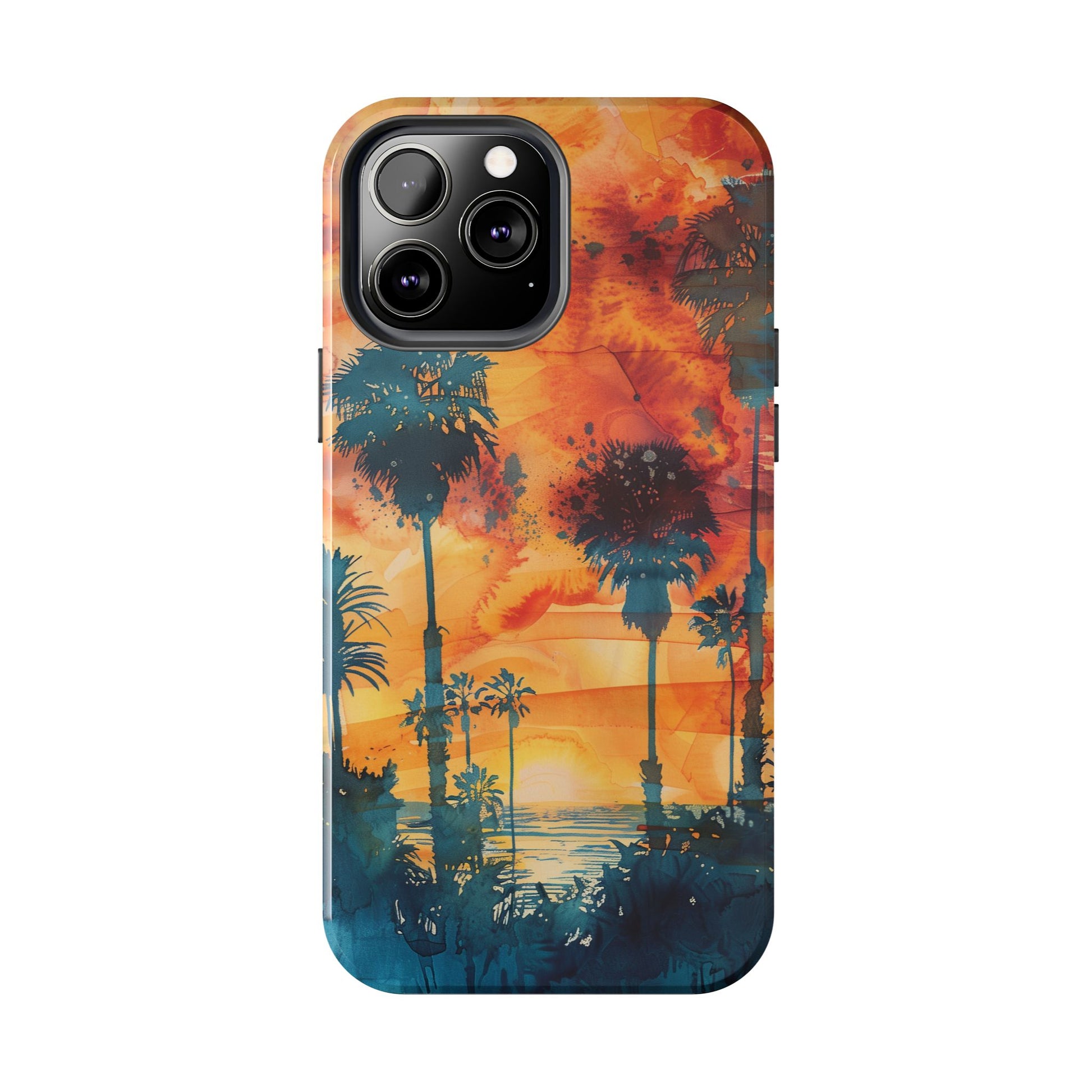 Los Angeles Sunset iPhone Case, Golden Hour Scenic View, Hollywood Hills Sunset Phone Case, Palm Trees Phone Case, iphone 15 pro max case