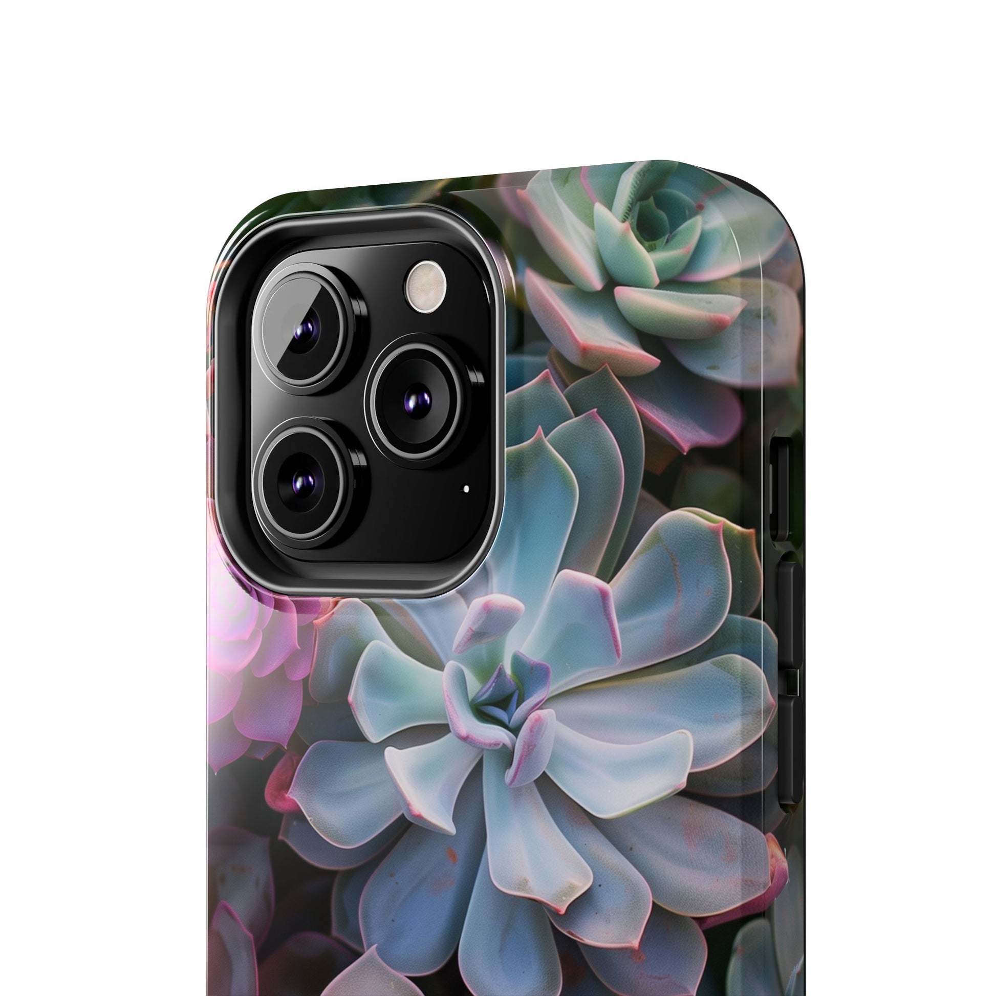 Pastel Succulent Flower Design Durable Phone Case - Tough Protection for iPhones