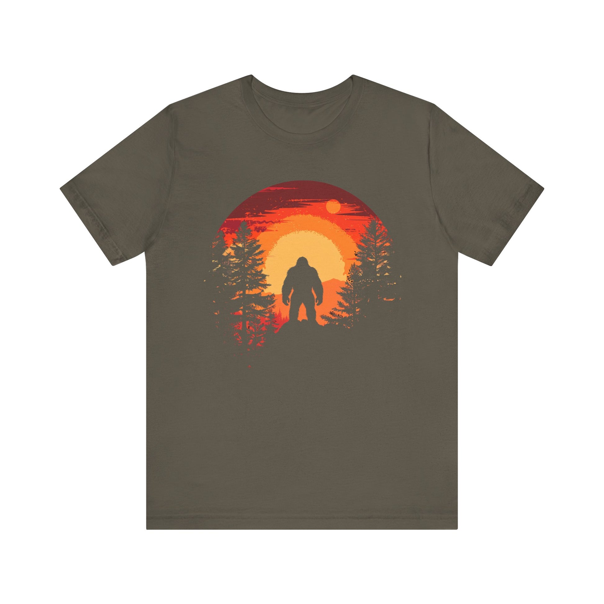Bigfoot Tshirt, Bigfoot Sunset Tshirt, Camping Shirt, Outdoors Shirt, Bigfoot Sunset Shirt, Shirt for Camping, Camping Trip Shirt