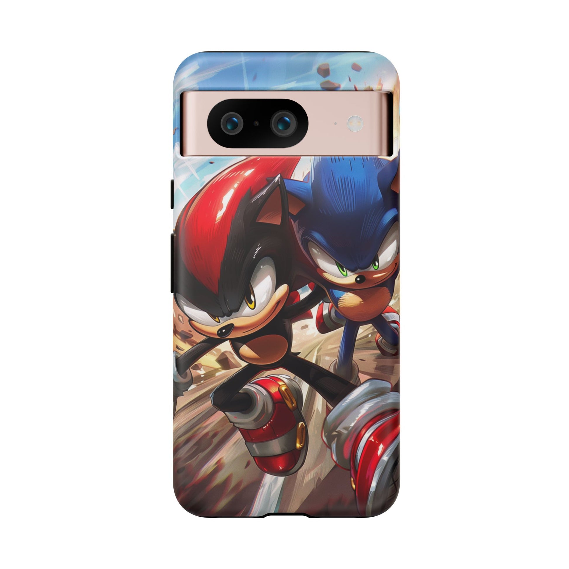 Sonic and Shadow Phone Case, Sonic and Shadow, Tough Android Case, Fun Video Game Phone Case, Retro Game Case, SEGA Video Game Android Case