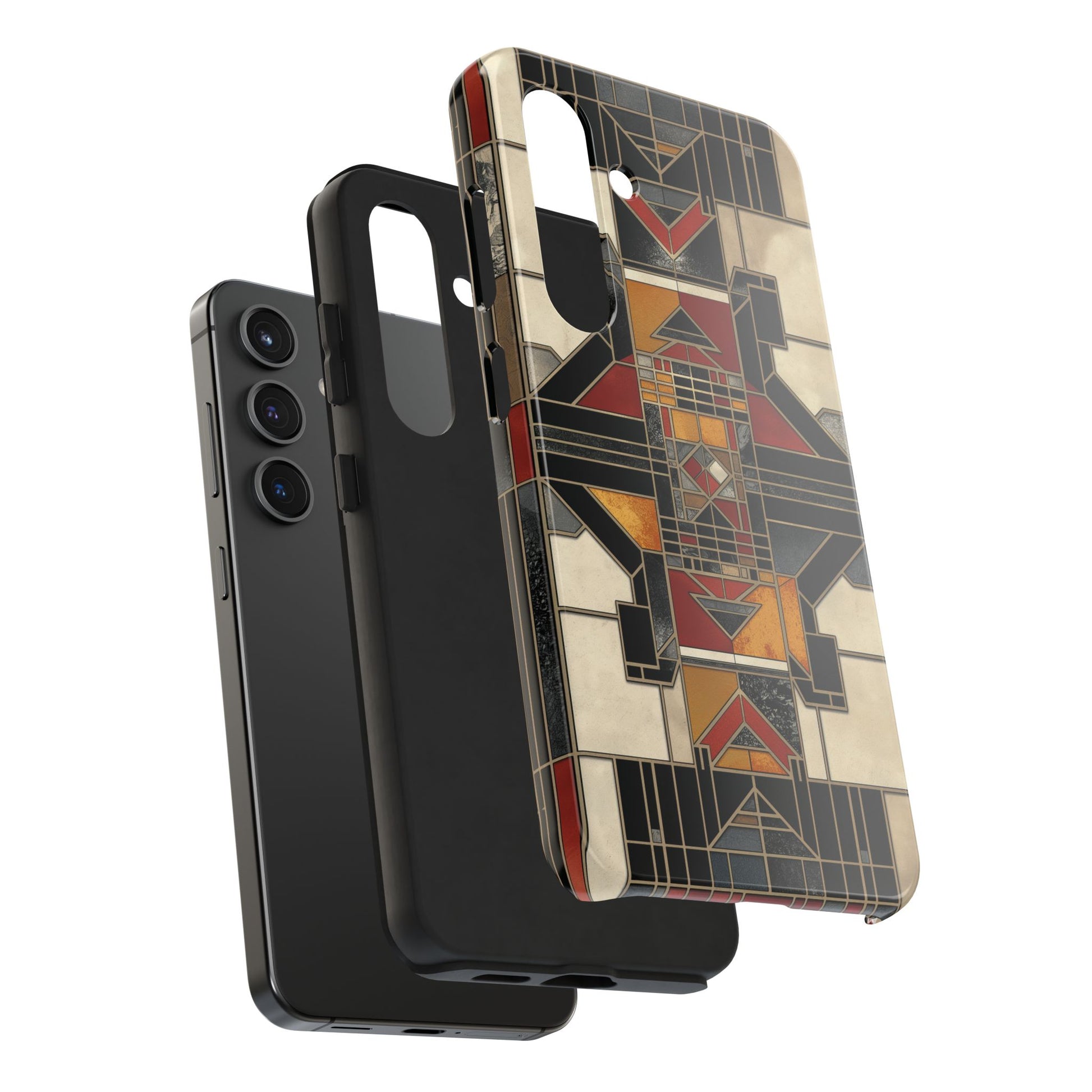Frank Lloyd Wright Inspired Stained Glass Phone Case - Geometric Elegance for iPhone Models