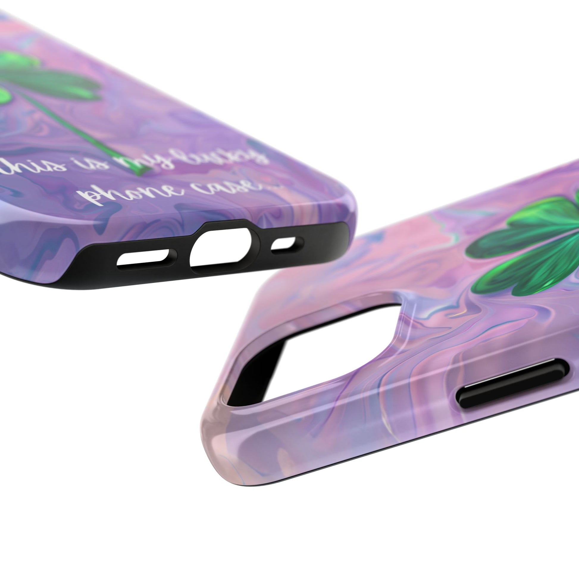 St Patrick's Day Lucky Phone Case Four Leaf Clover Durable Phone Case Good Luck Charm Protective iPhone 13 14 15 16 Pro Max Plus Galaxy