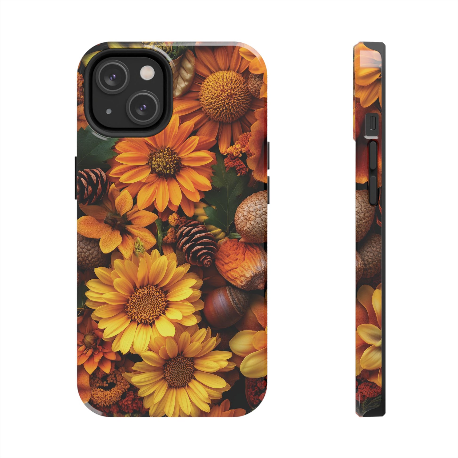 Cottagecore Vibrant Sunflowers Phone Case Autumn Dried Flowers Fall Colors iPhone 15 Pro Max Samsung Galaxy