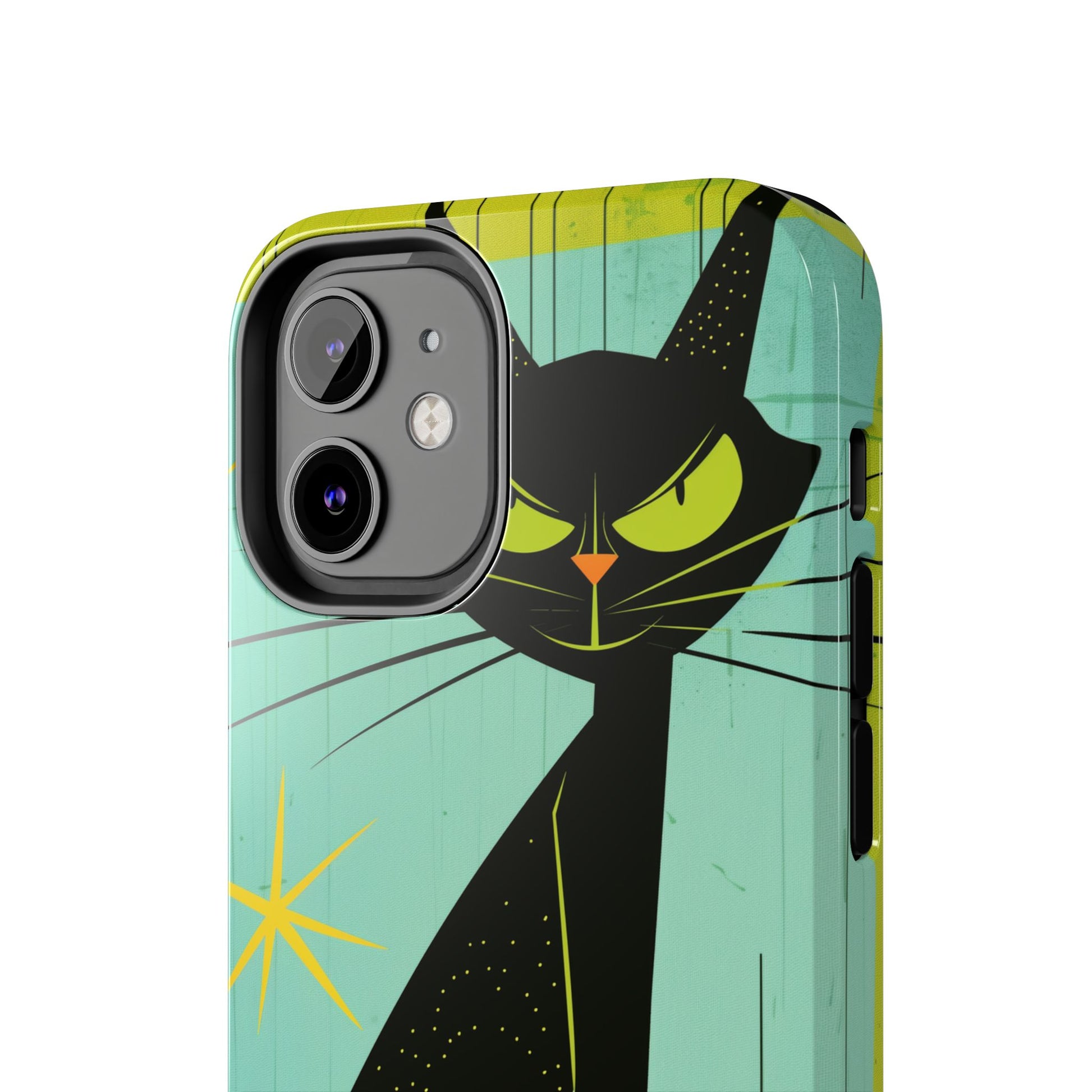 Mid-Century Modern Phone Case, Mid Mod iPhone Case, Atomic Cats iPhone Case, Retro Chic Smartphone Cover, Unique Artistic Phone Accessory