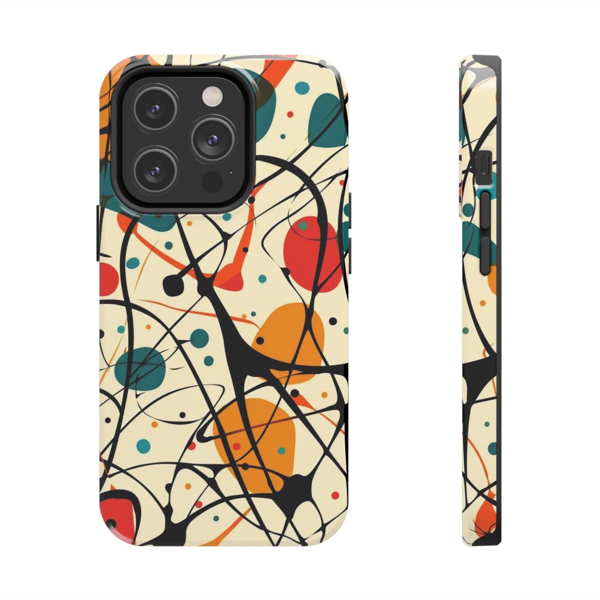 Mid Mod Phone Case,  Colorful Mid Mod Design Durable Phone Case, Vibrant and Stylish iPhone Tough Cover, iphone 15 case, iphone 14 pro max