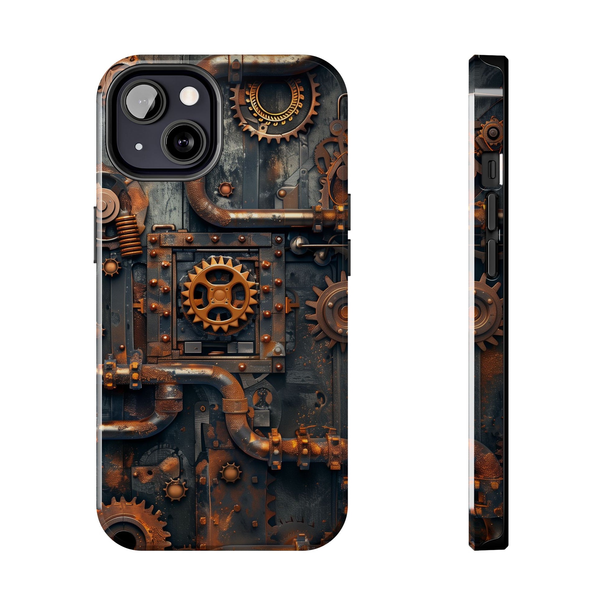 Steampunk Phone Case - Industrial Style Cover with Pipes and Cogs - Unique Steampunk Accessory for Your Phone