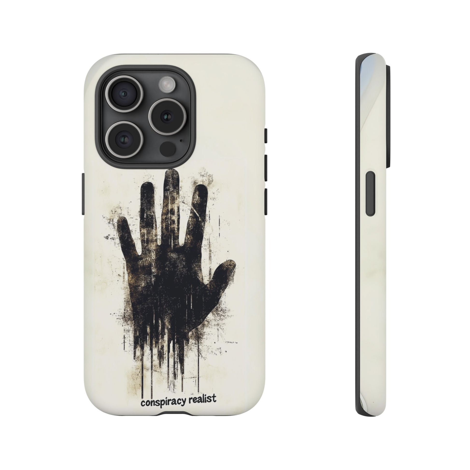 Conspiracy Realist Paranormal Mystery Design X-Files Inspired Ghostly Hand Conspiracy Theory Creepy iPhone 13 14 15 16 Pro Max Galaxy Pixel