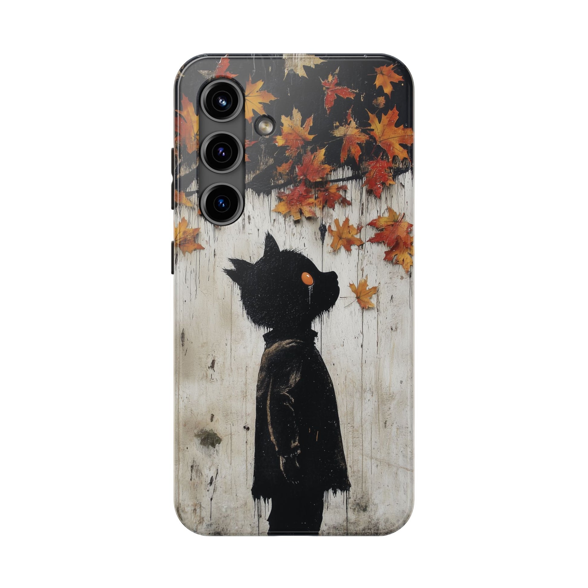 Fall Autumn Artistic Halloween Wolf Boy Gothic Dark Academia Street Art Urban Graffiti Phone Case Street iPhone 15 Pro Max Samsung Galaxy