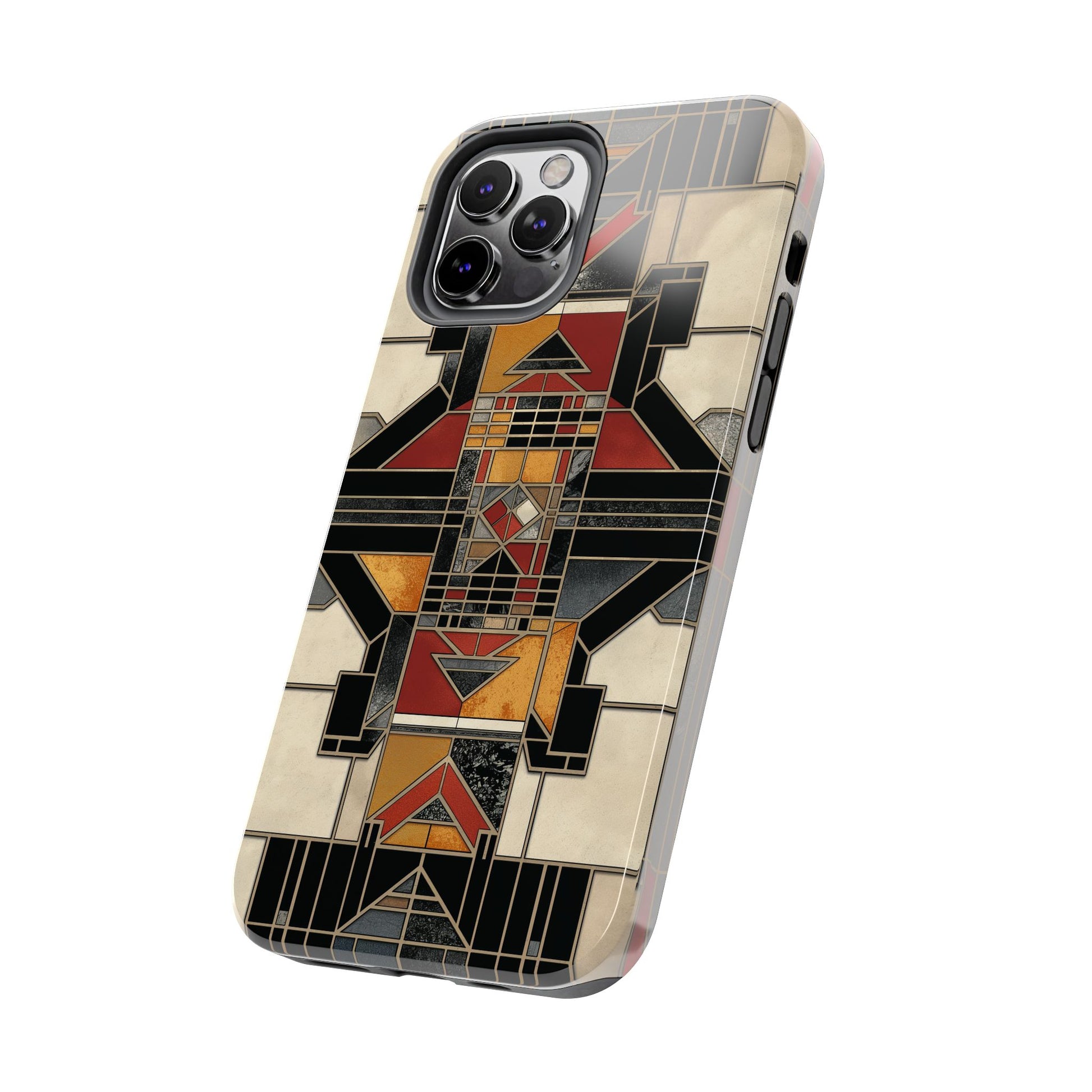 Frank Lloyd Wright Inspired Stained Glass Phone Case - Geometric Elegance for iPhone Models