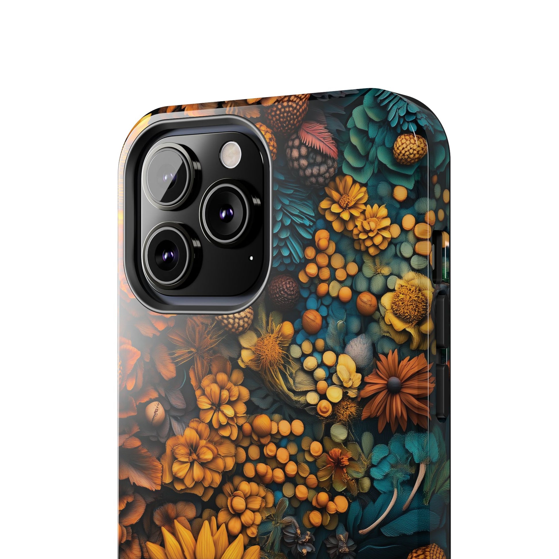 Cottagecore Vibrant Fall Colors Phone Case Autumn Dried Flowers Fall Sunflowers iPhone 15 Pro Max Samsung Galaxy