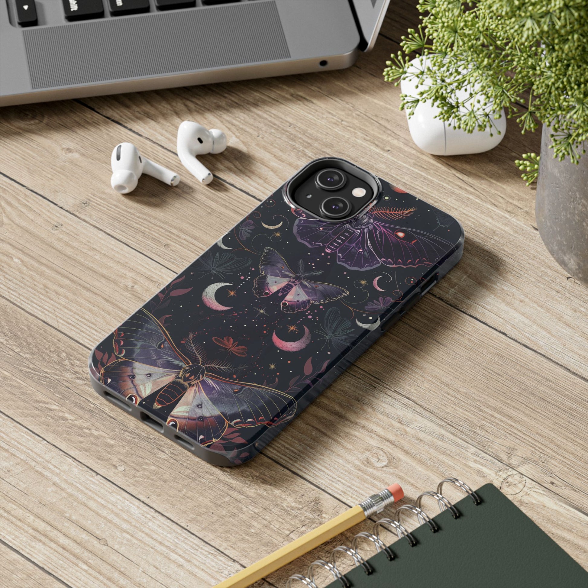 B Dark Academia Mystical Phone Case, Mystical Moth Phone Case, Vintage Magic Witchcraft iPhone Cover, Esoteric Nature Art, iPhone 15 Pro Max