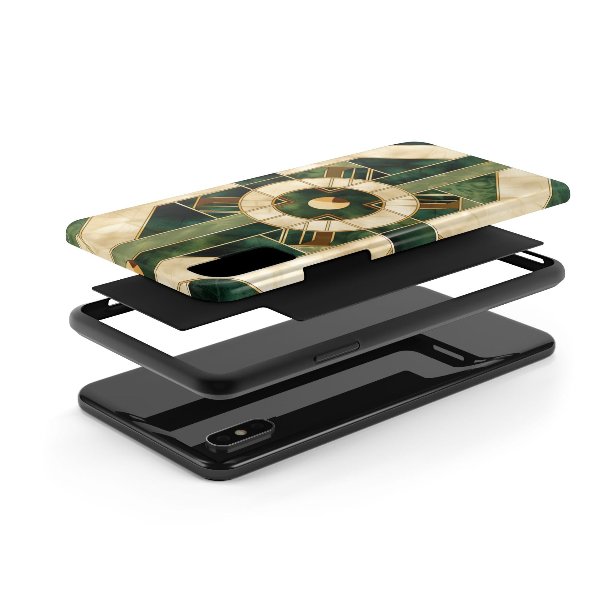 Green Frank Lloyd Wright Inspired Phone Case - Geometric Elegance for iPhone Models