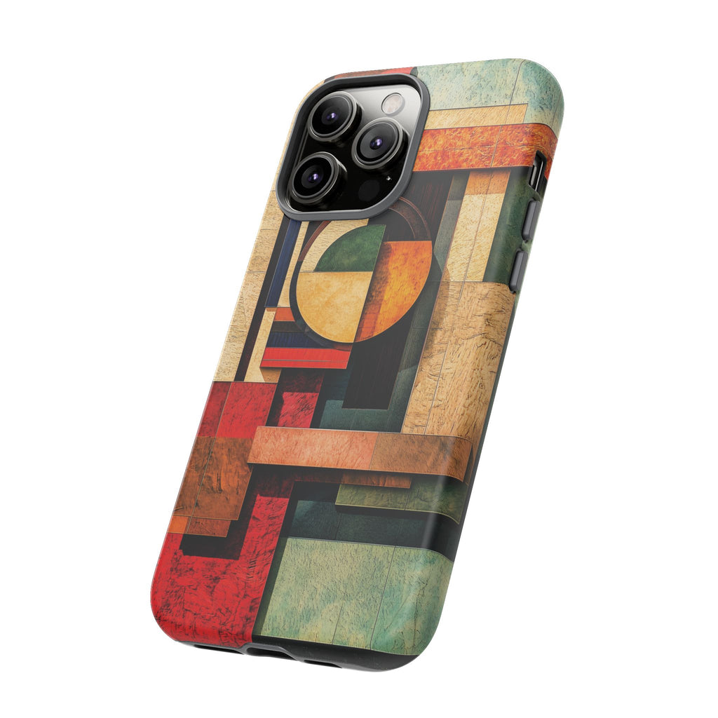 Tan Prairie Style Frank Lloyd Wright Usonian Phone Case Geometric Stained Glass Art Deco Marble Gold 13 14 15 16 iPhone Pro Max Galaxy Pixel