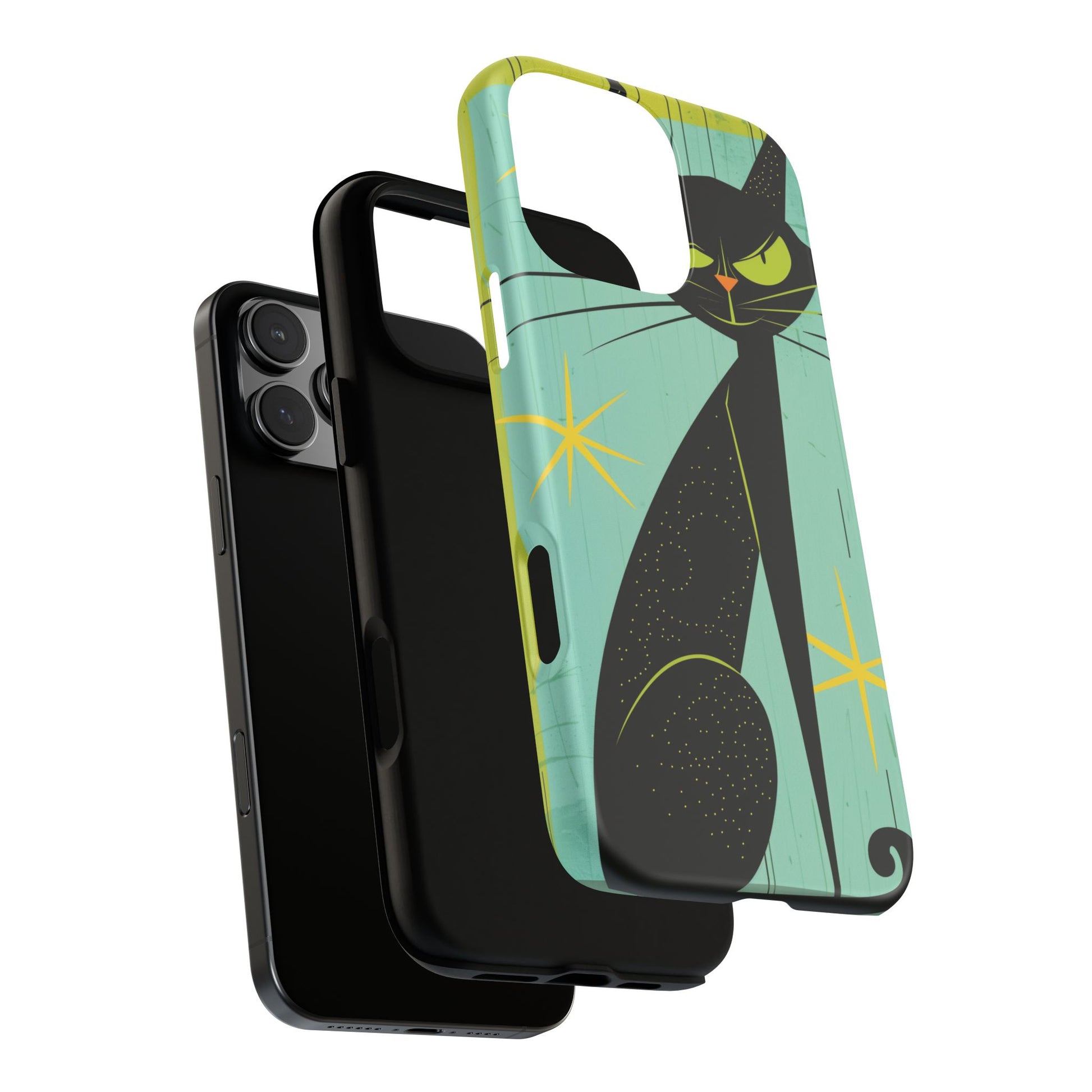 Mid-Century Modern Phone Case, Mid Mod Android Case, Atomic Cats Android Case, Retro Chic Smartphone Cover, Unique Artistic Phone Accessory