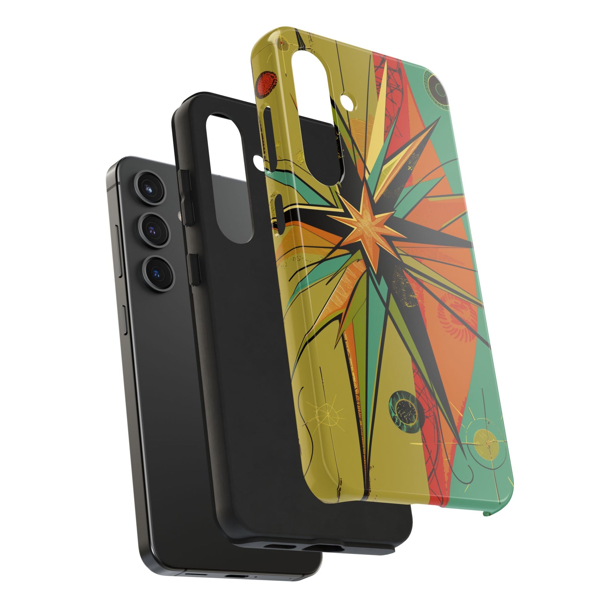Mid Century Modern Star Design Phone Case, Earth Tone Colors, Retro Style Smartphone Cover, Vintage Phone Case, iPhone 14 Case, Apple iPhone