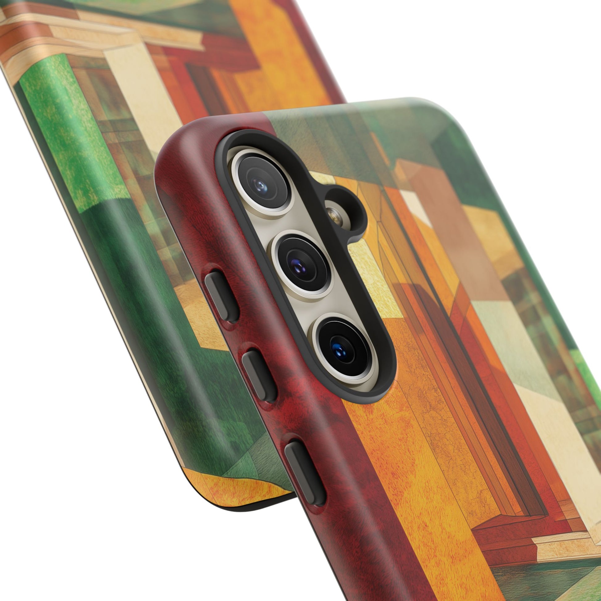 Art Deco Frank Lloyd Wright Inspired Usonian Phone Case Geometric Stained Glass Art Deco Marble Gold 13 14 15 16 iPhone Pro Max Galaxy Pixel