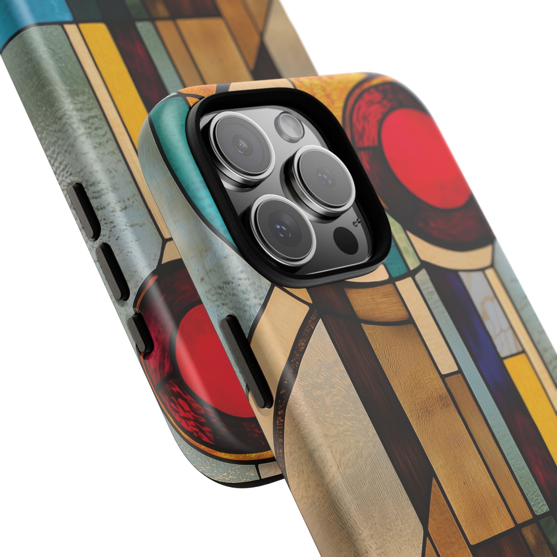 Stained Art Deco Glass Phone Case Frank Lloyd Wright Cottage Core Usonian Prairie Style Geometric Stylish  iPhone 14 15 16 Pro